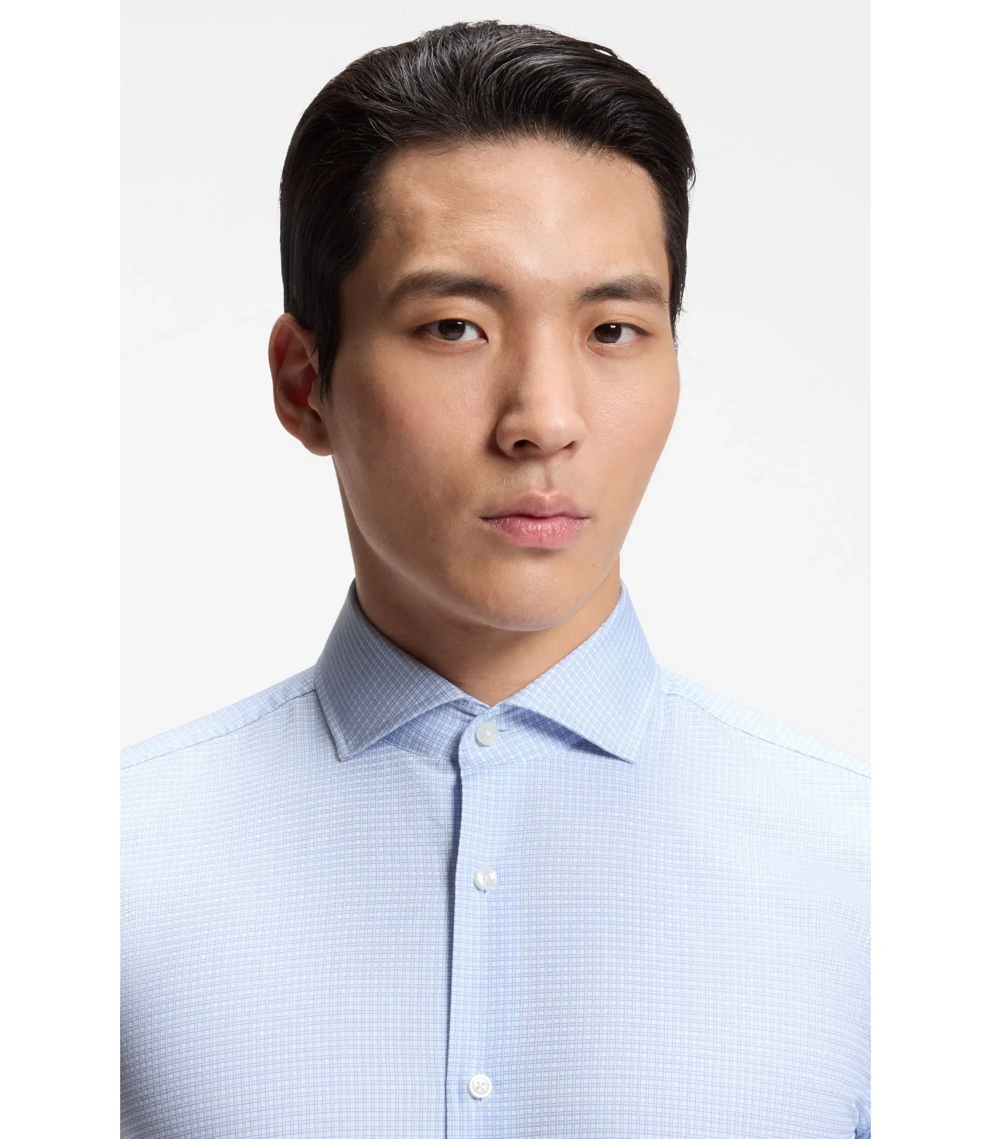 Boss Easy Iron Slim Fit Shirt In Cotton Twill Light Blue