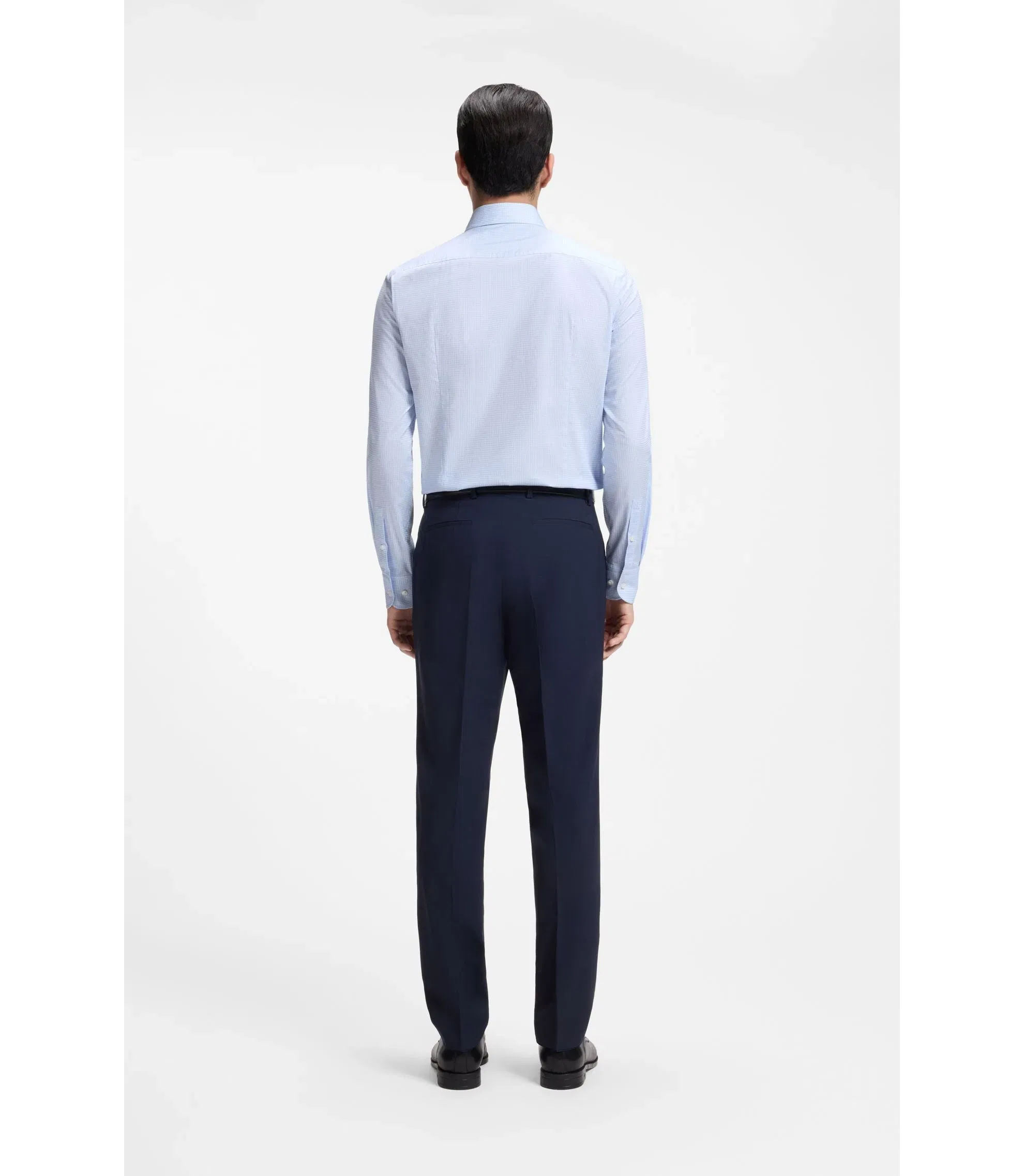 Boss Easy Iron Slim Fit Shirt In Cotton Twill Light Blue