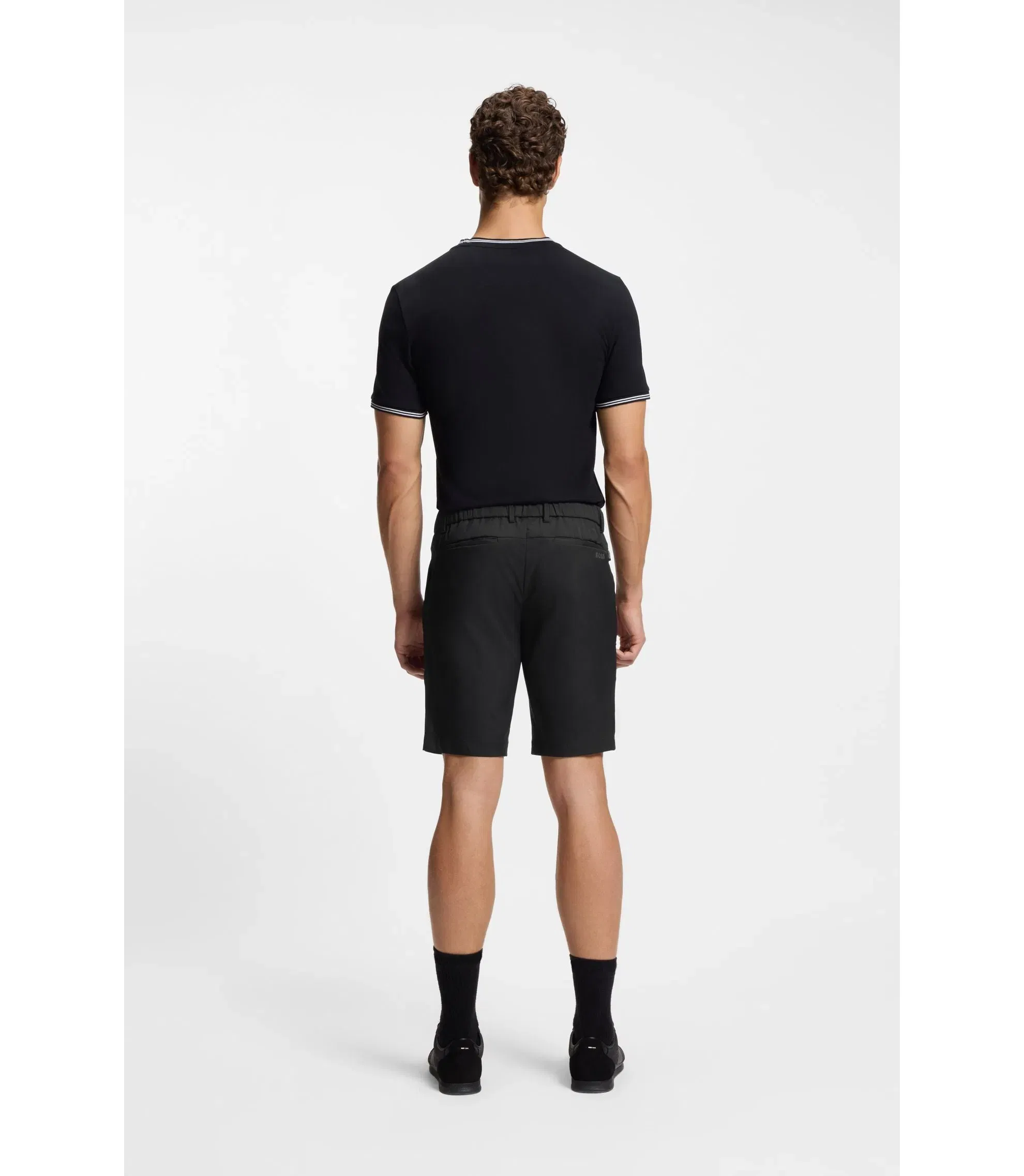 Boss Easy Iron Shorts With Water Repellent Finish Black