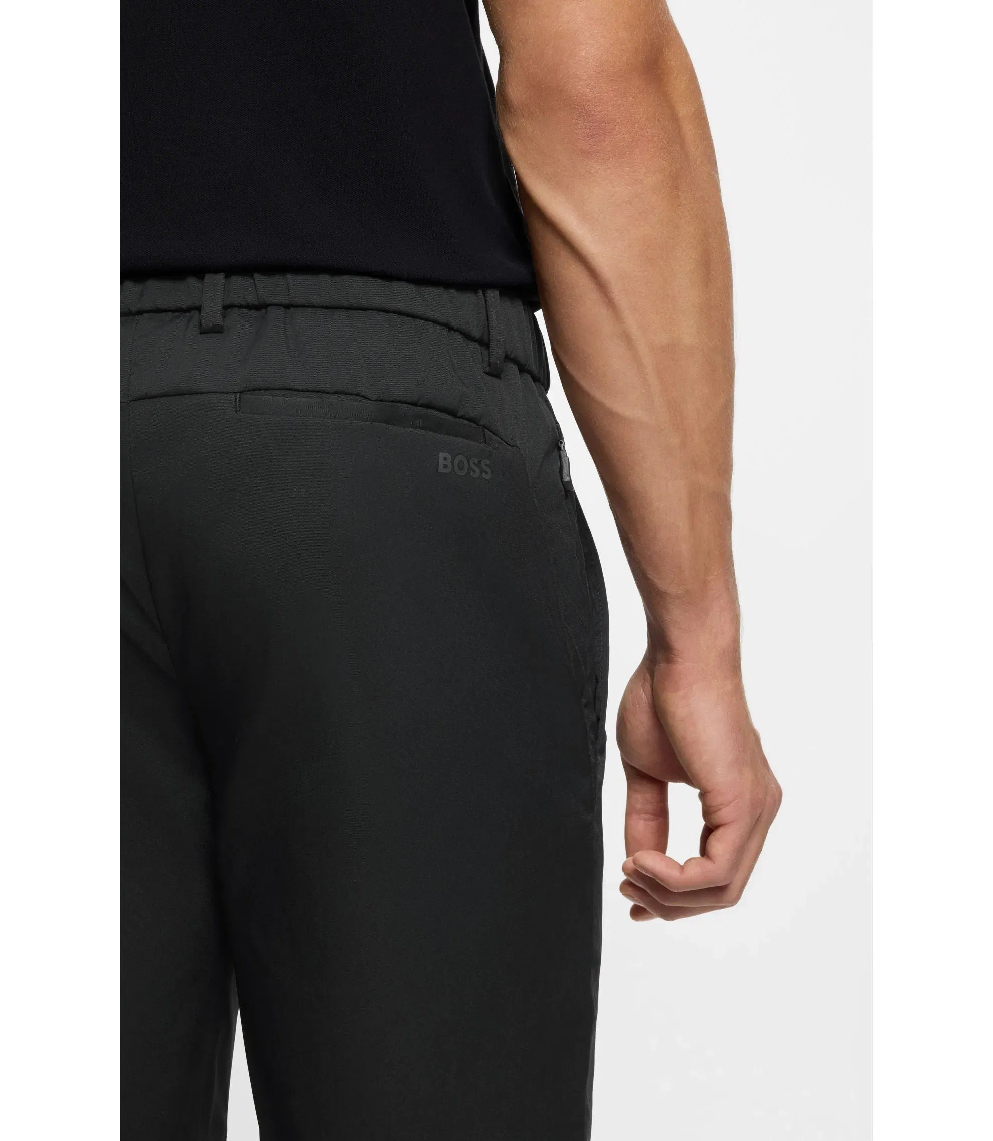 Boss Easy Iron Shorts With Water Repellent Finish Black