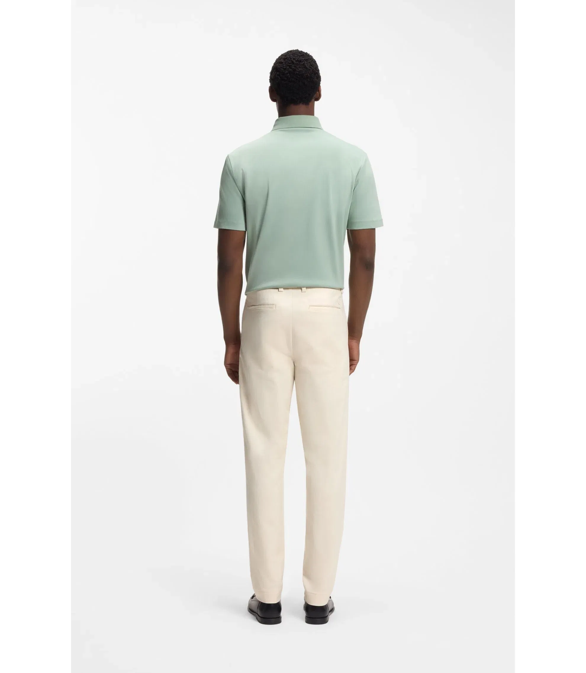 Boss Easy Iron Modern Fit Trousers In Cotton Blend Twill White