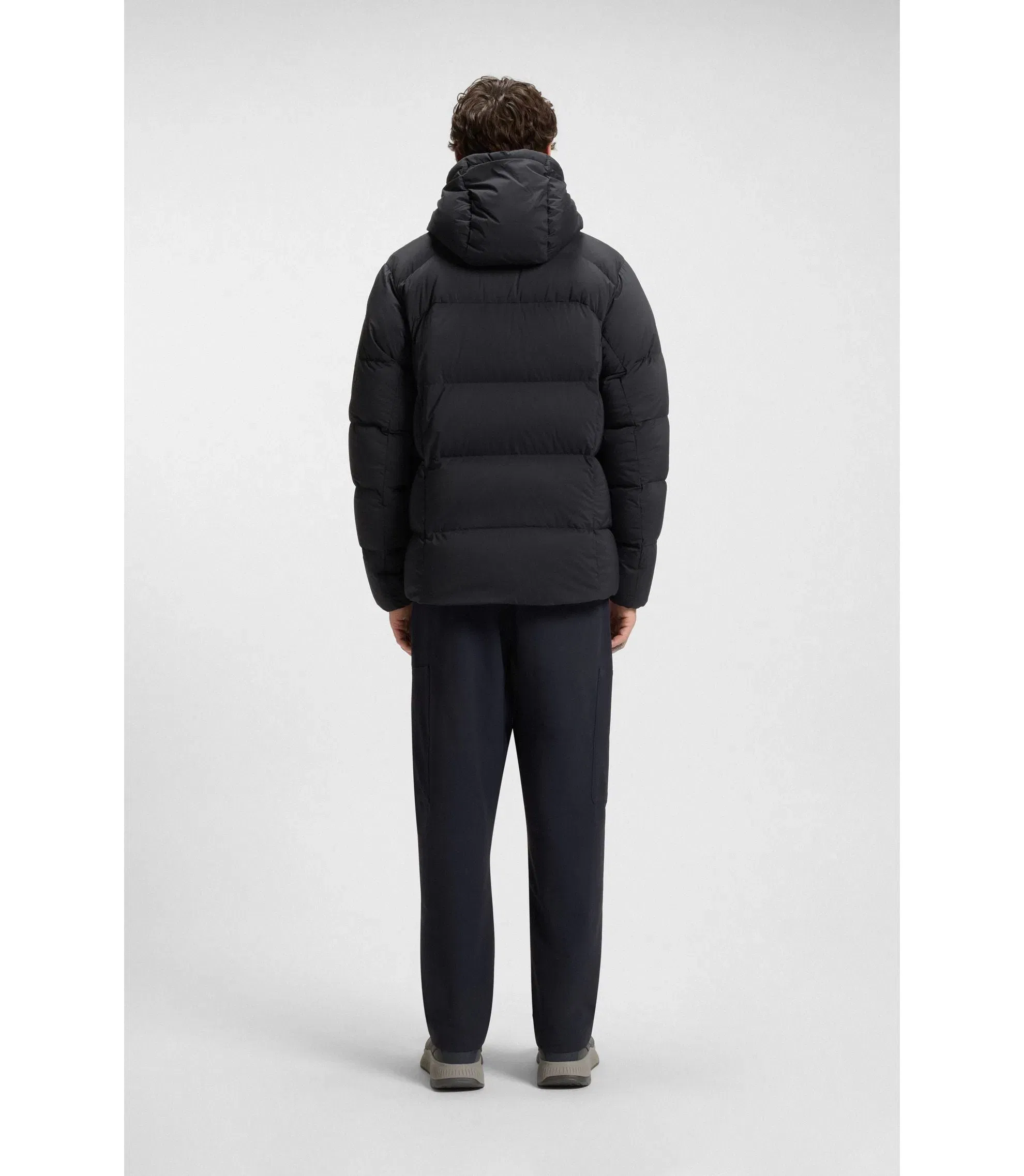 Boss Down Filled Parka Jacket With Water Repellent Finish Dark Blue