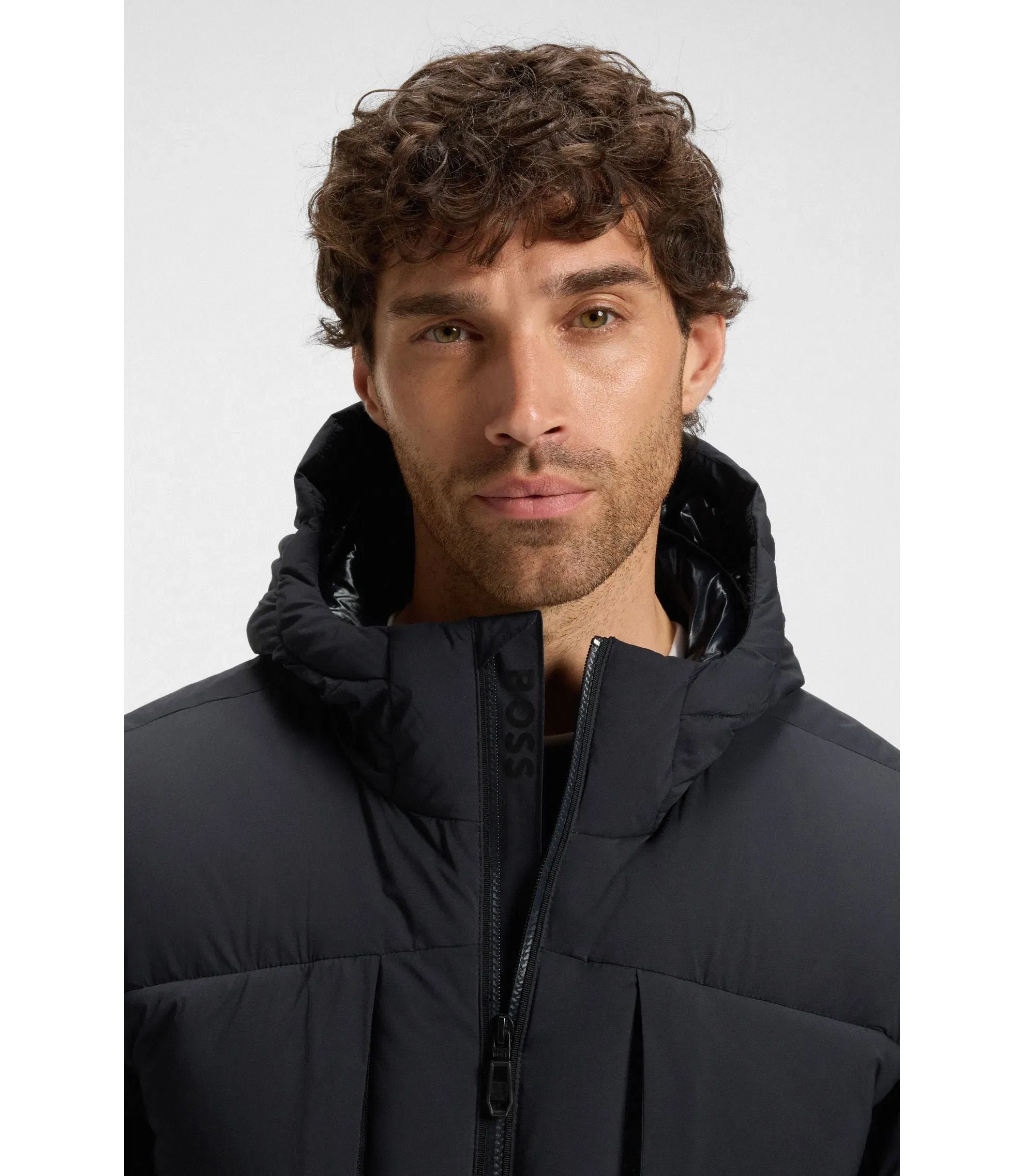 Boss Down Filled Parka Jacket With Water Repellent Finish Dark Blue