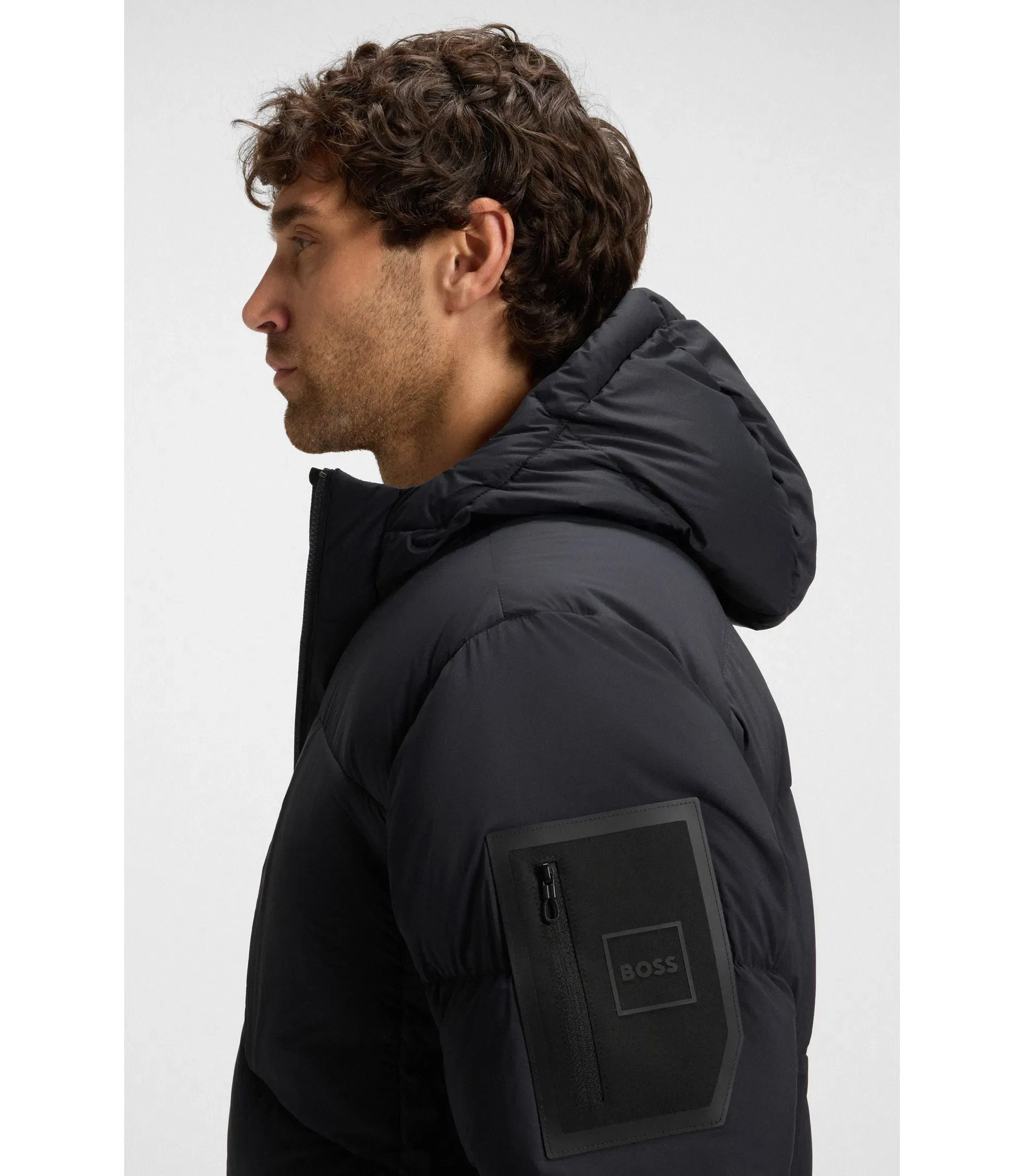 Boss Down Filled Parka Jacket With Water Repellent Finish Dark Blue