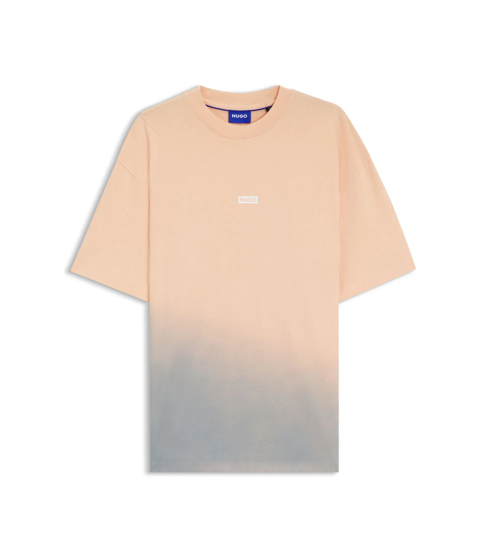 Hugo Dip Dyed Logo T-Shirt In Cotton Jersey Light Orange