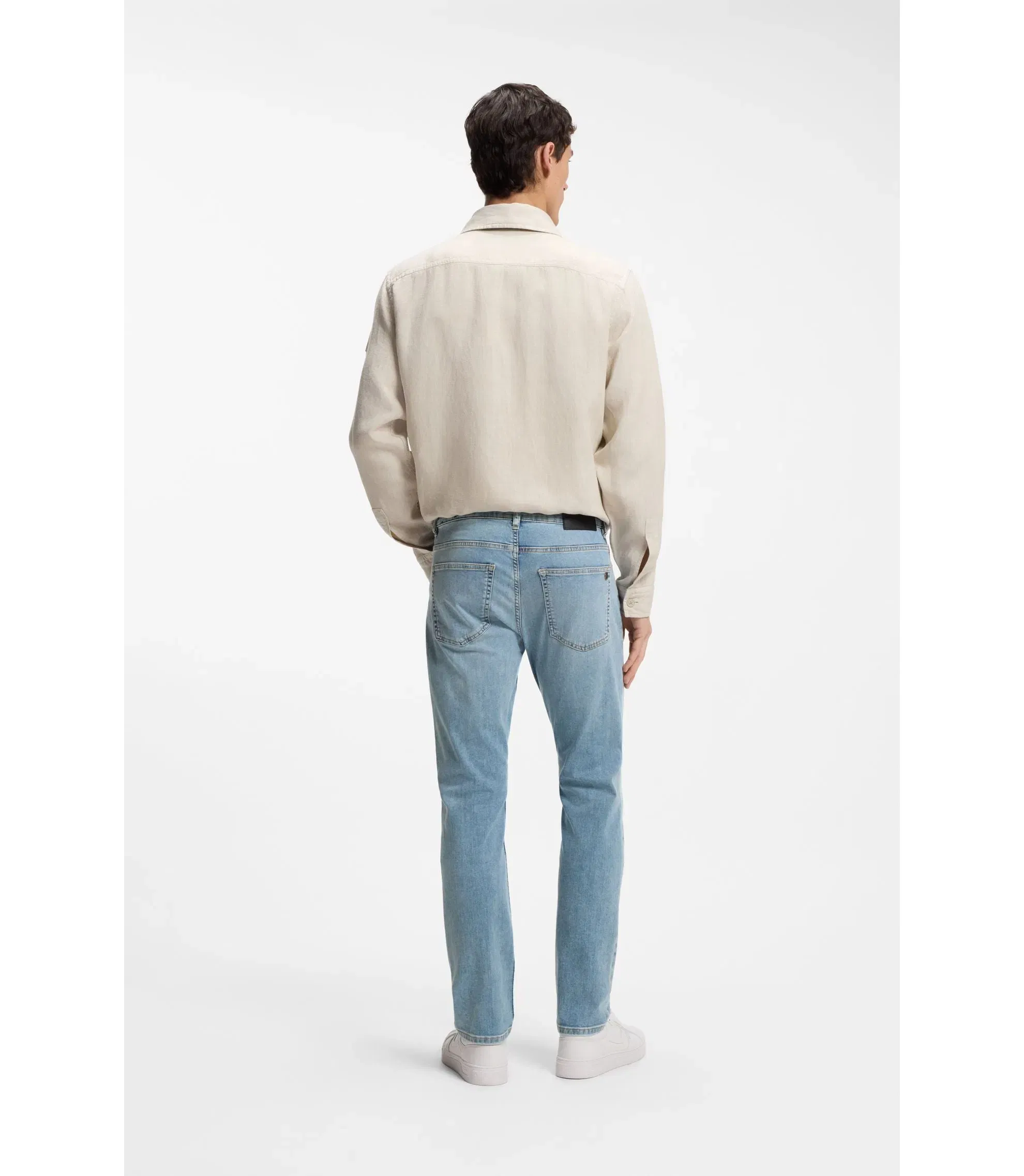 Boss Delaware Slim Fit Jeans In Blue Soft Motion Denim Turquoise