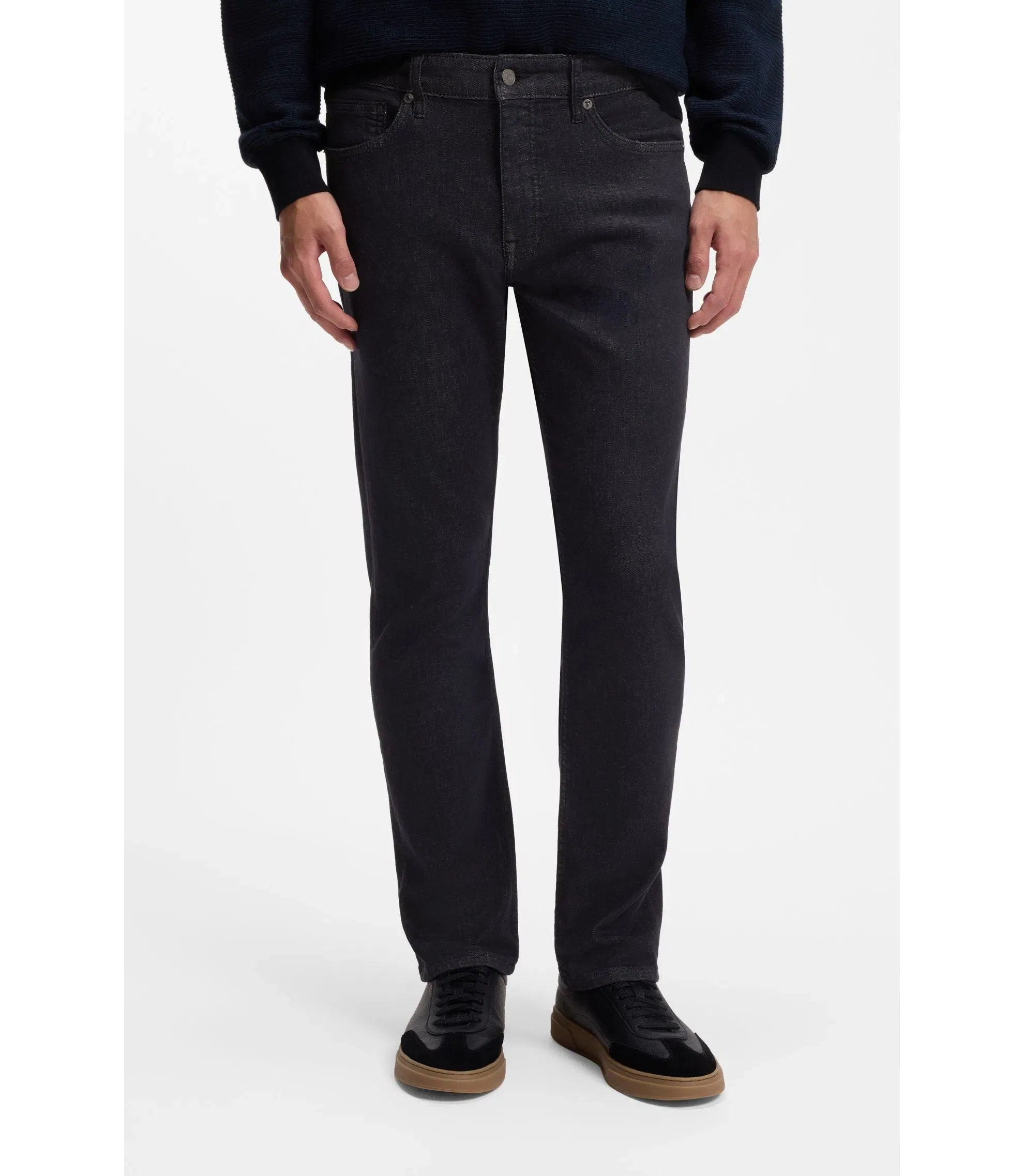 Boss Delaware Dark Blue Slim Fit Jeans In Soft Motion Denim Dark Blue