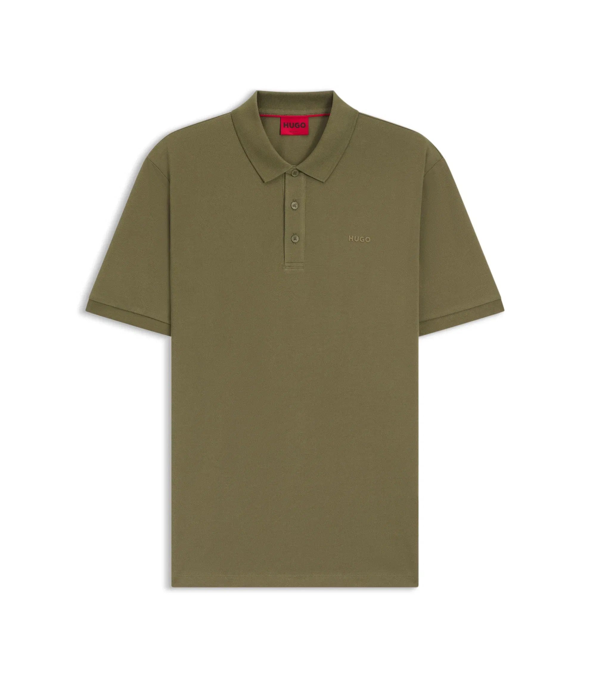 Hugo Cotton Piqu Polo Shirt With Logo Print Light Green