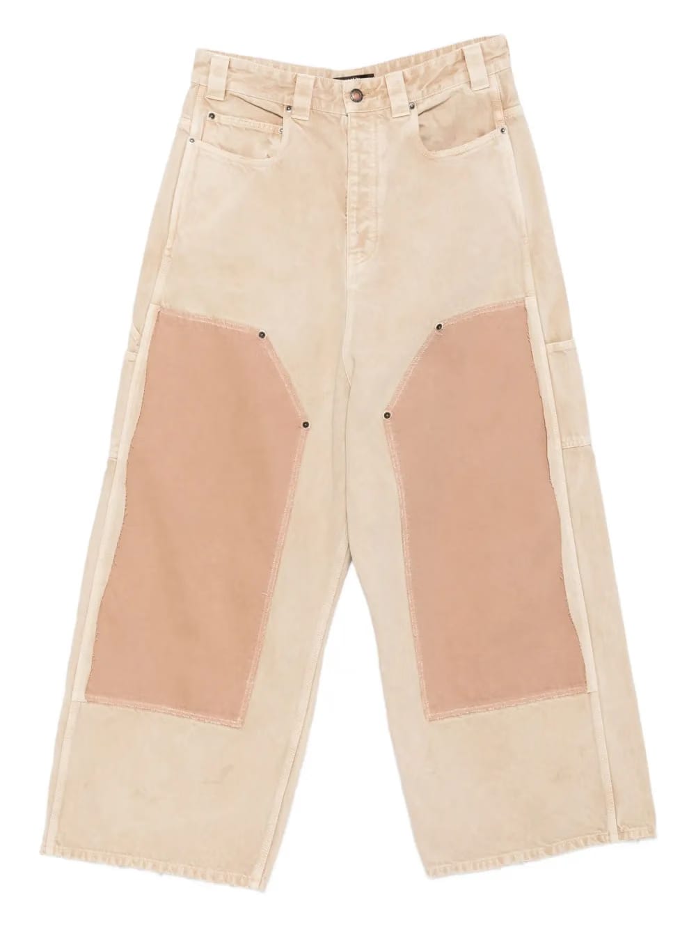 Ripped Off panelled cotton trousers