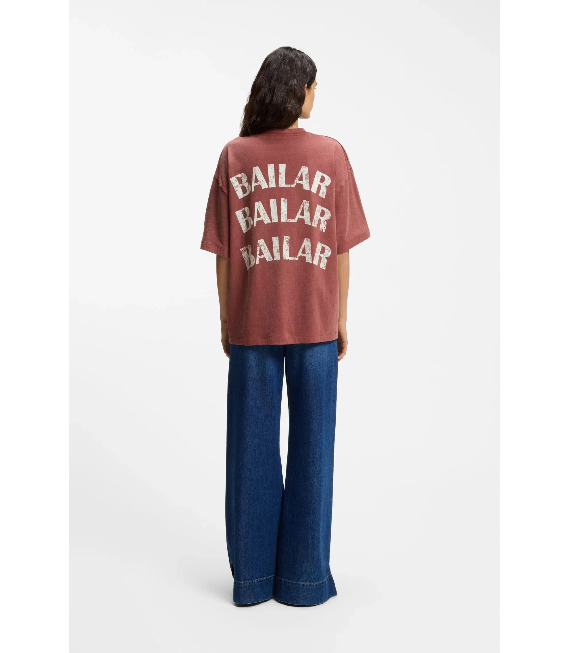 Boss Cotton Jersey T-Shirt With Printed Artwork Dark Red Women's