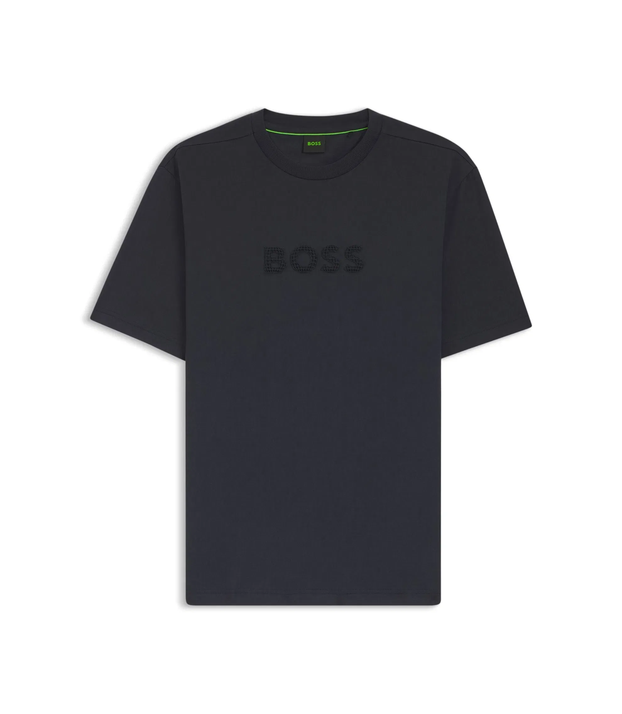 Boss Cotton Jersey T-Shirt With Golf Inspired Logo Dark Blue