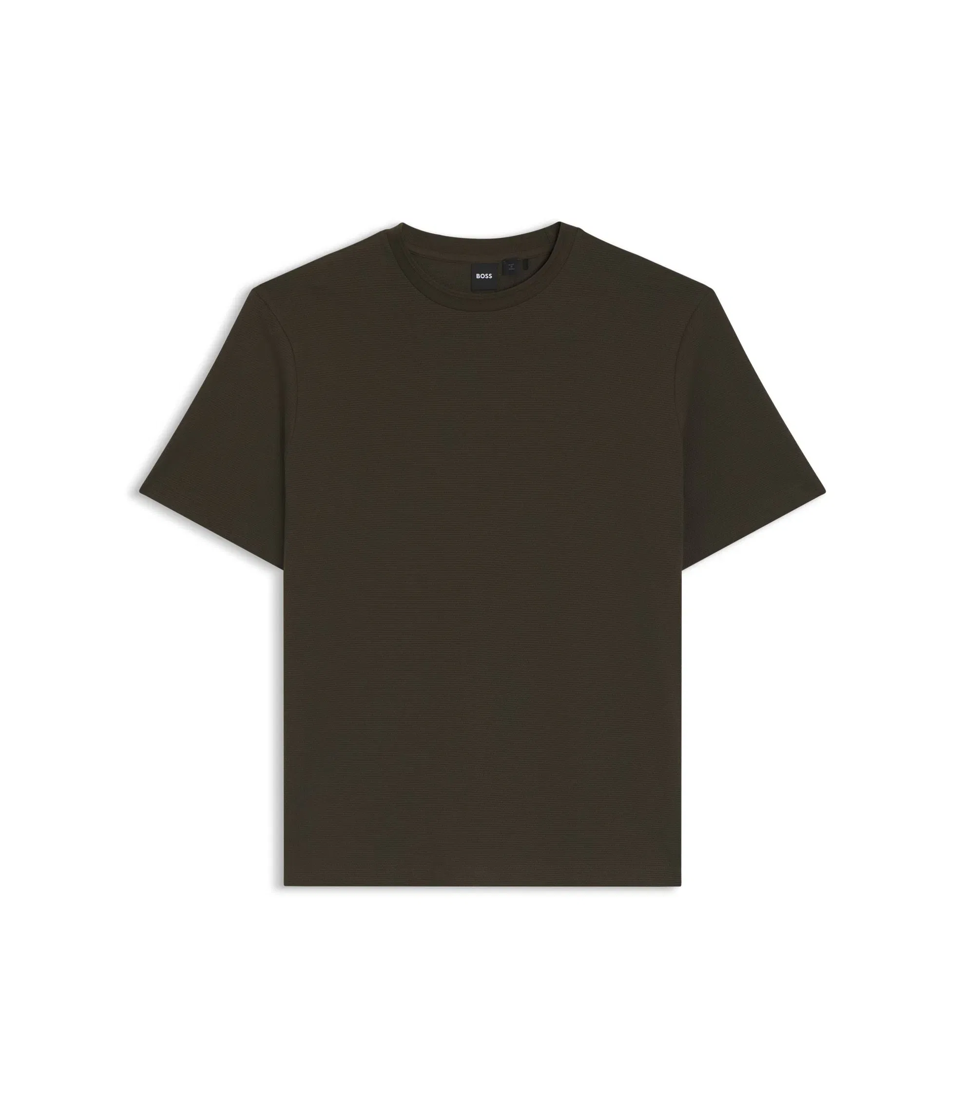 Boss Cotton Blend T-Shirt With Bubble Jacquard Structure Light Green