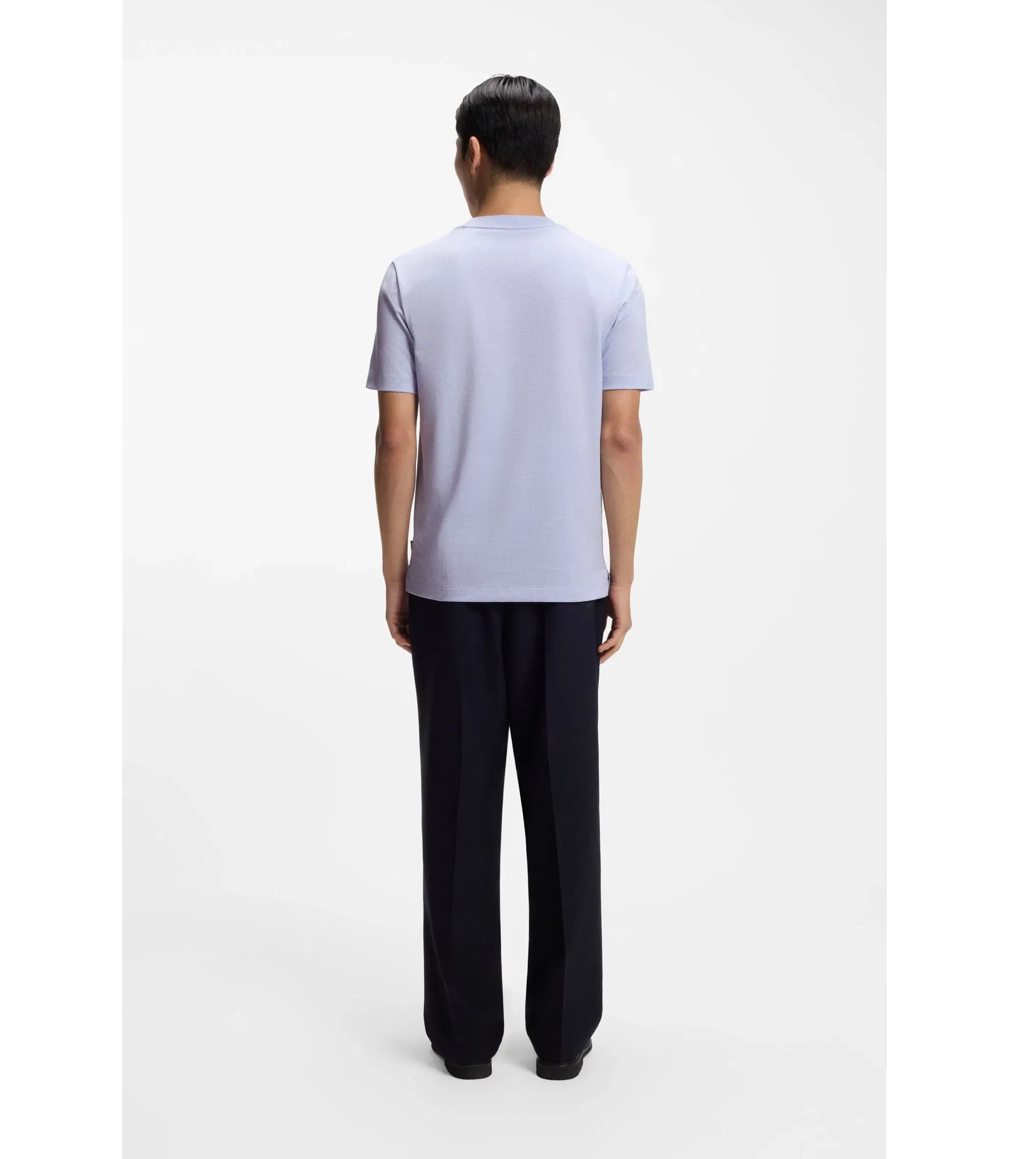 Boss Bubble Structure T-Shirt In Cotton Light Purple