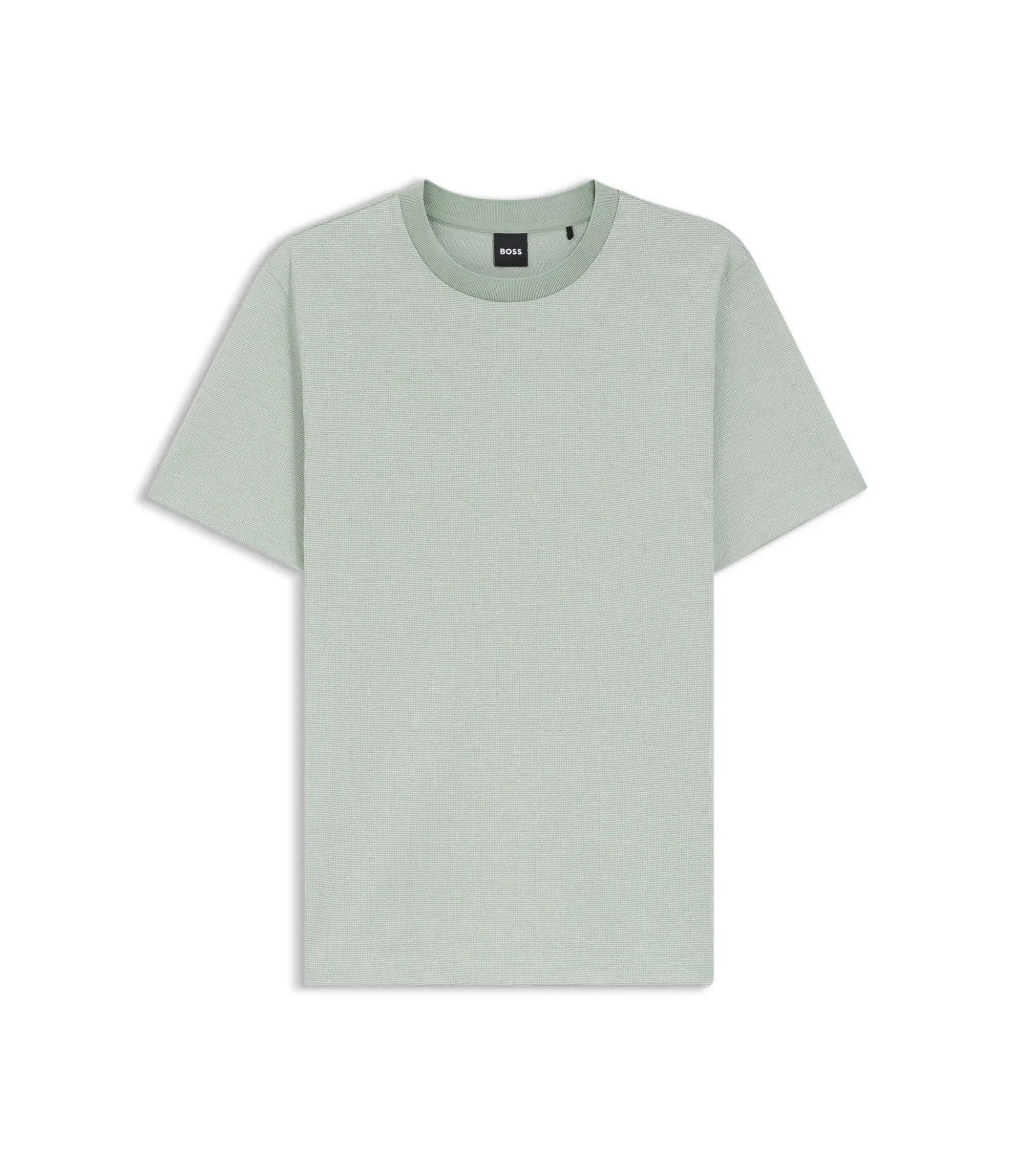 Boss Bubble Structure T-Shirt In Cotton Light Green