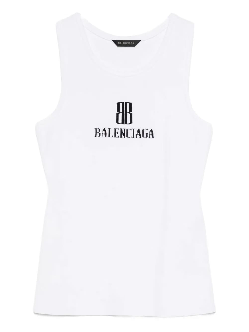 logo-intarsia sleeveless tank top