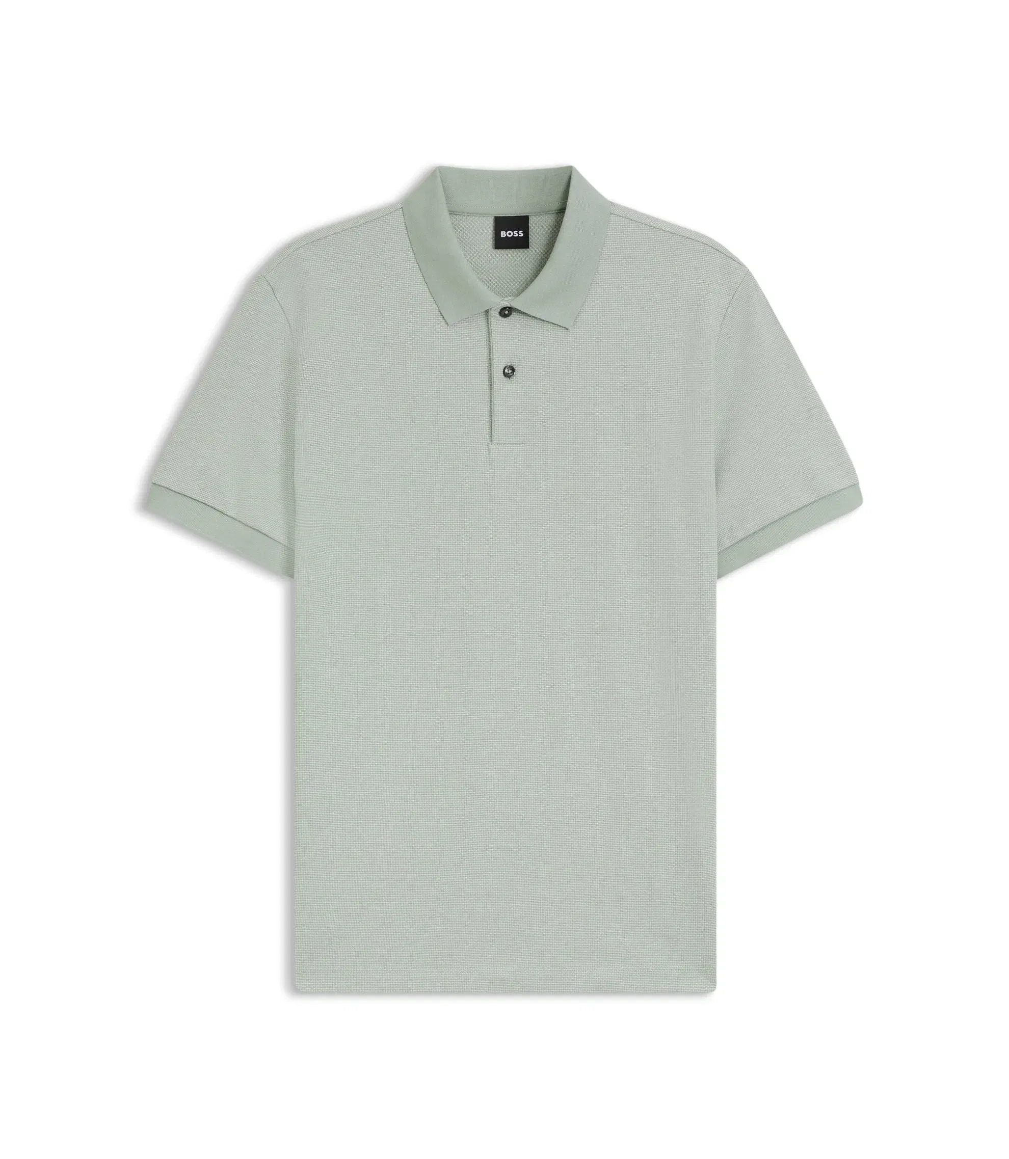 Boss Bubble Structure Polo Shirt In Cotton Light Green