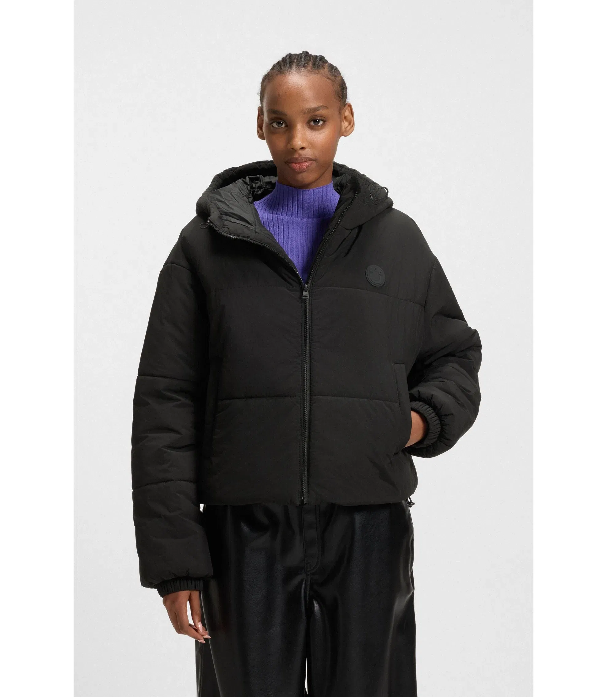 Hugo Bubble Shape Padded Jacket With Water Repellent Finish Black Women's
