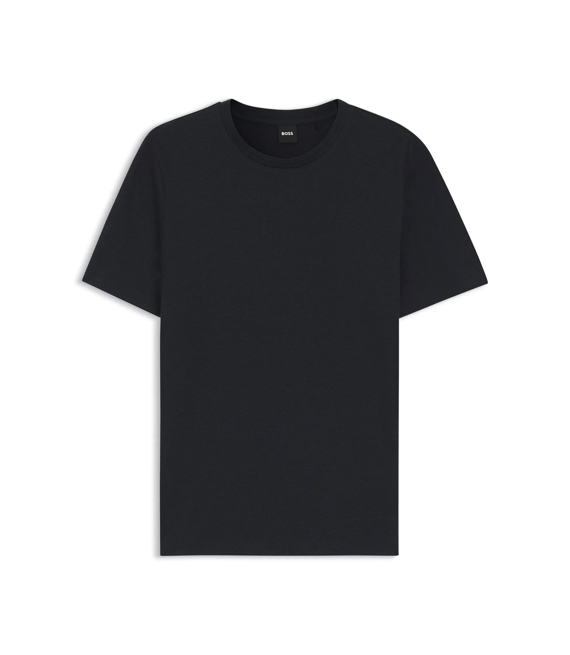 Boss Bubble Jacquard Structure T-Shirt In A Cotton Blend Dark Blue