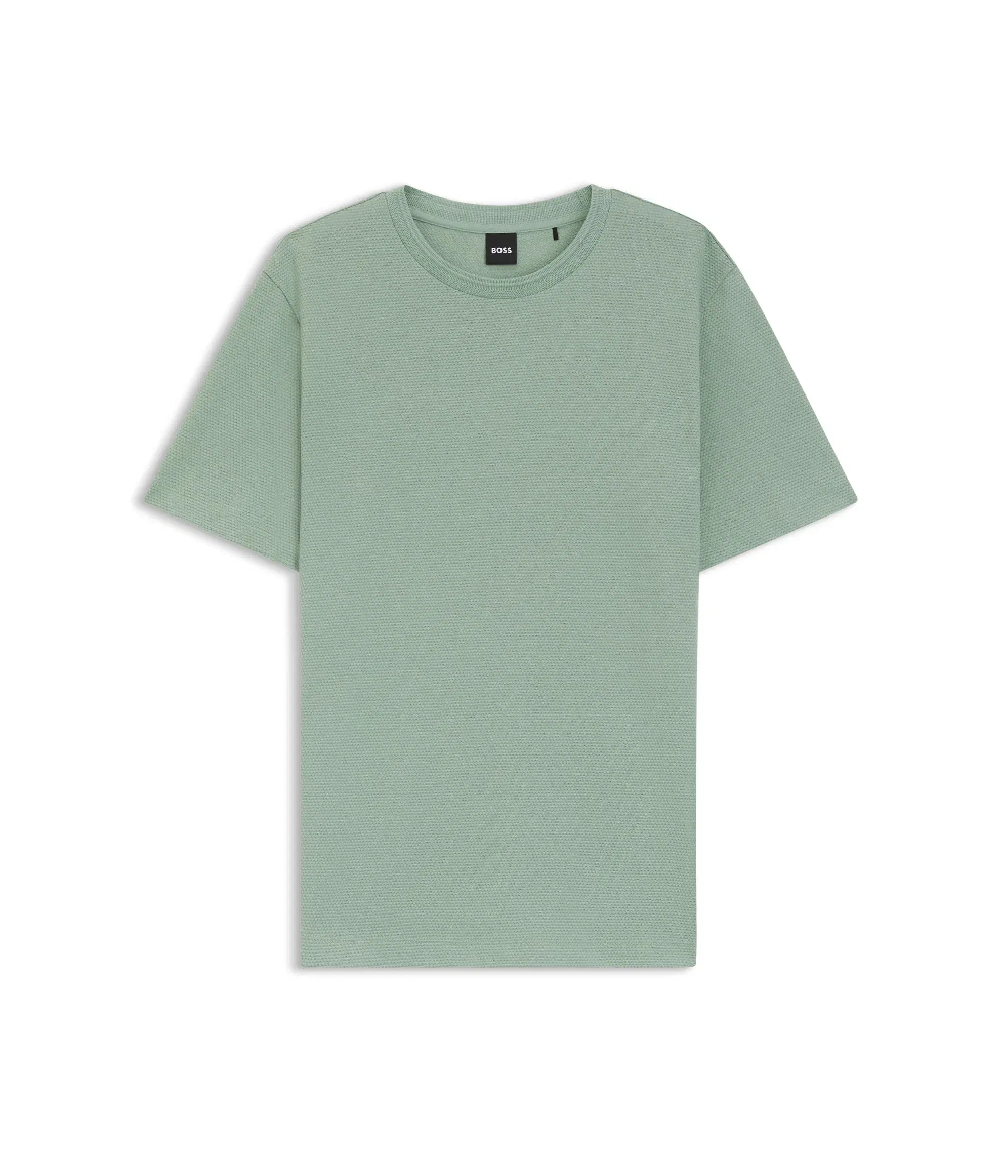 Boss Bubble Jacquard Structure T-Shirt In A Cotton Blend Light Green
