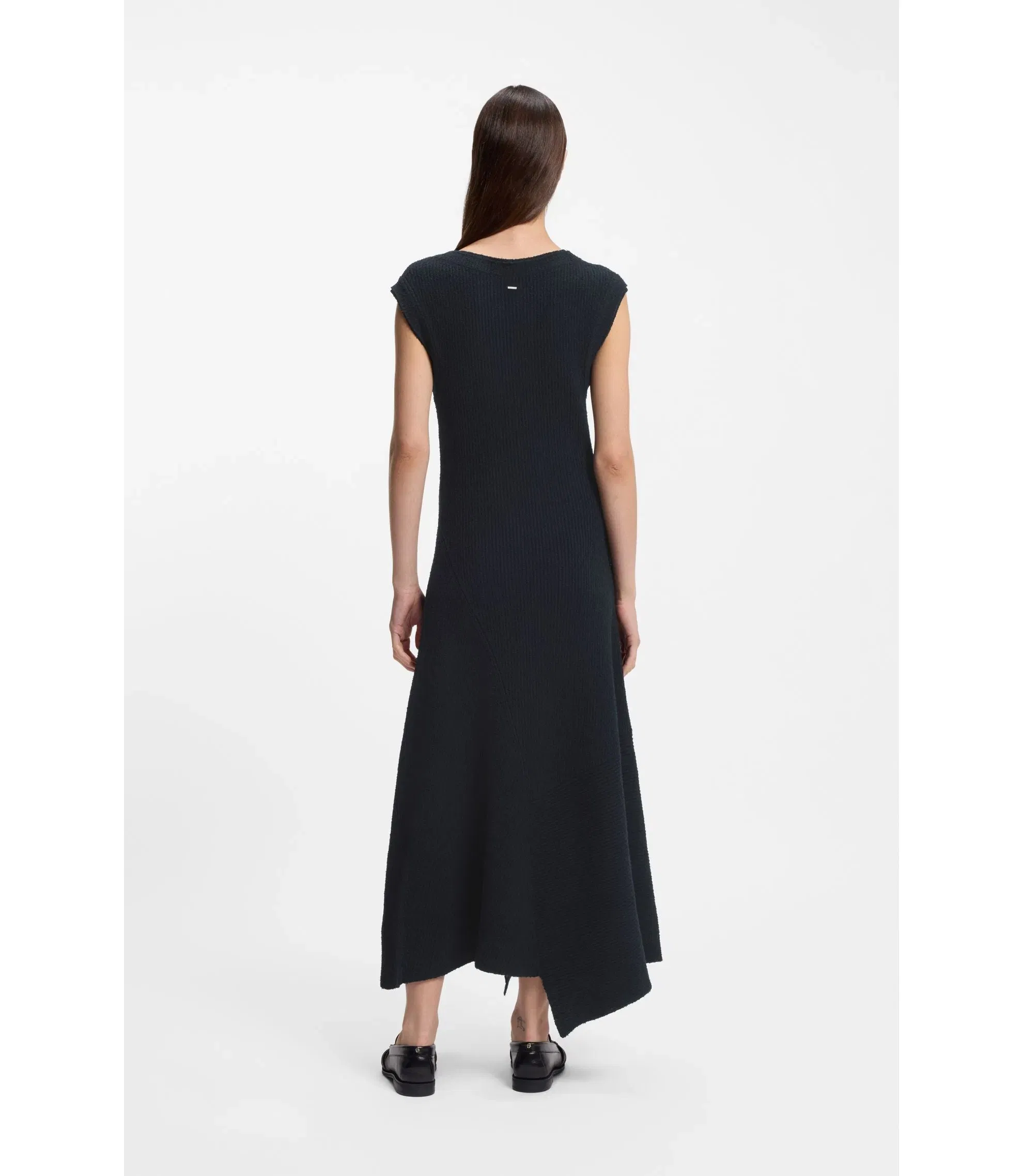 Boss Boucl Yarn Dress In A Slim Fit Dark Blue Women's