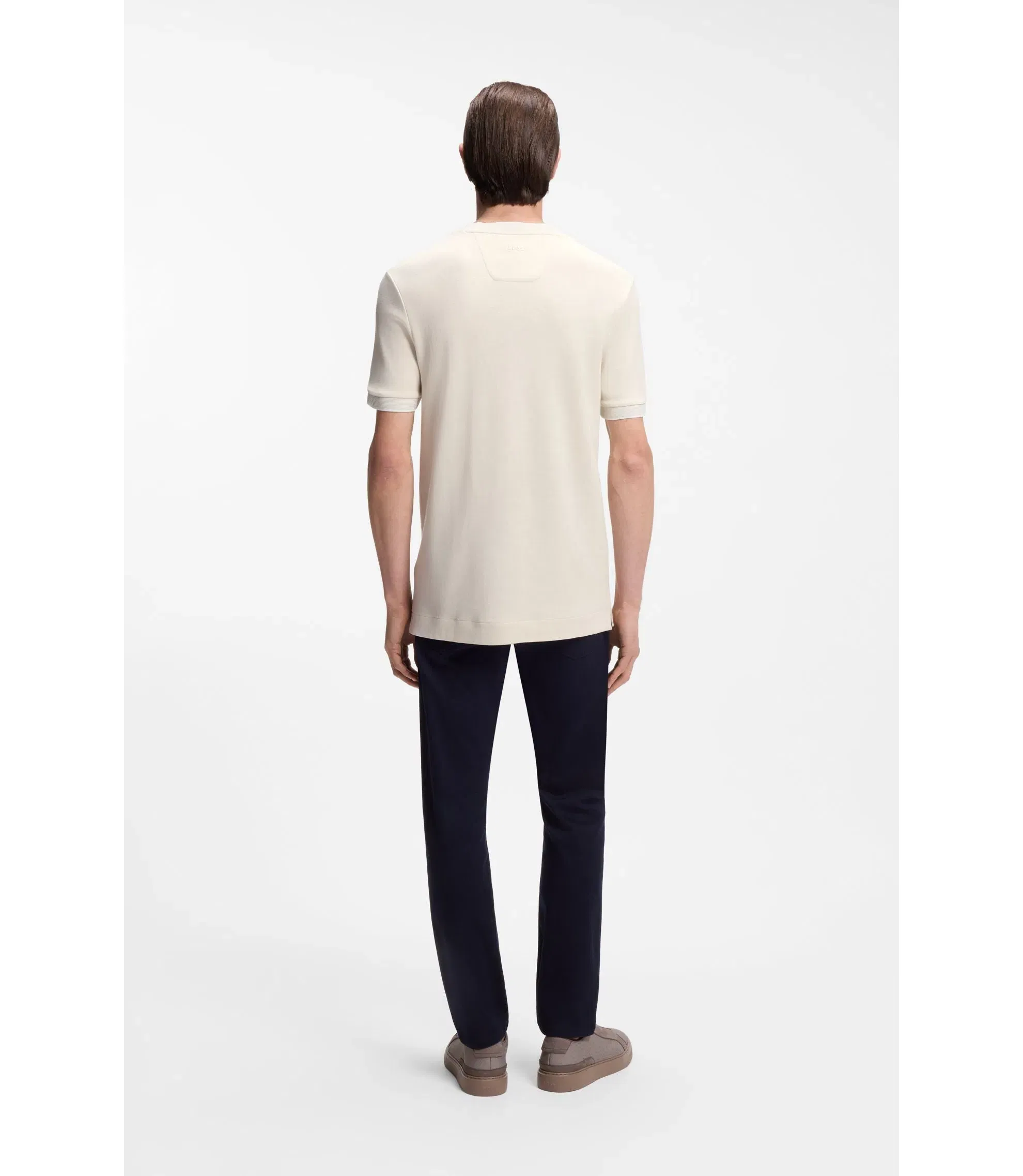 Boss X Aston Martin T Shirt In Wool Cotton Jacquard White