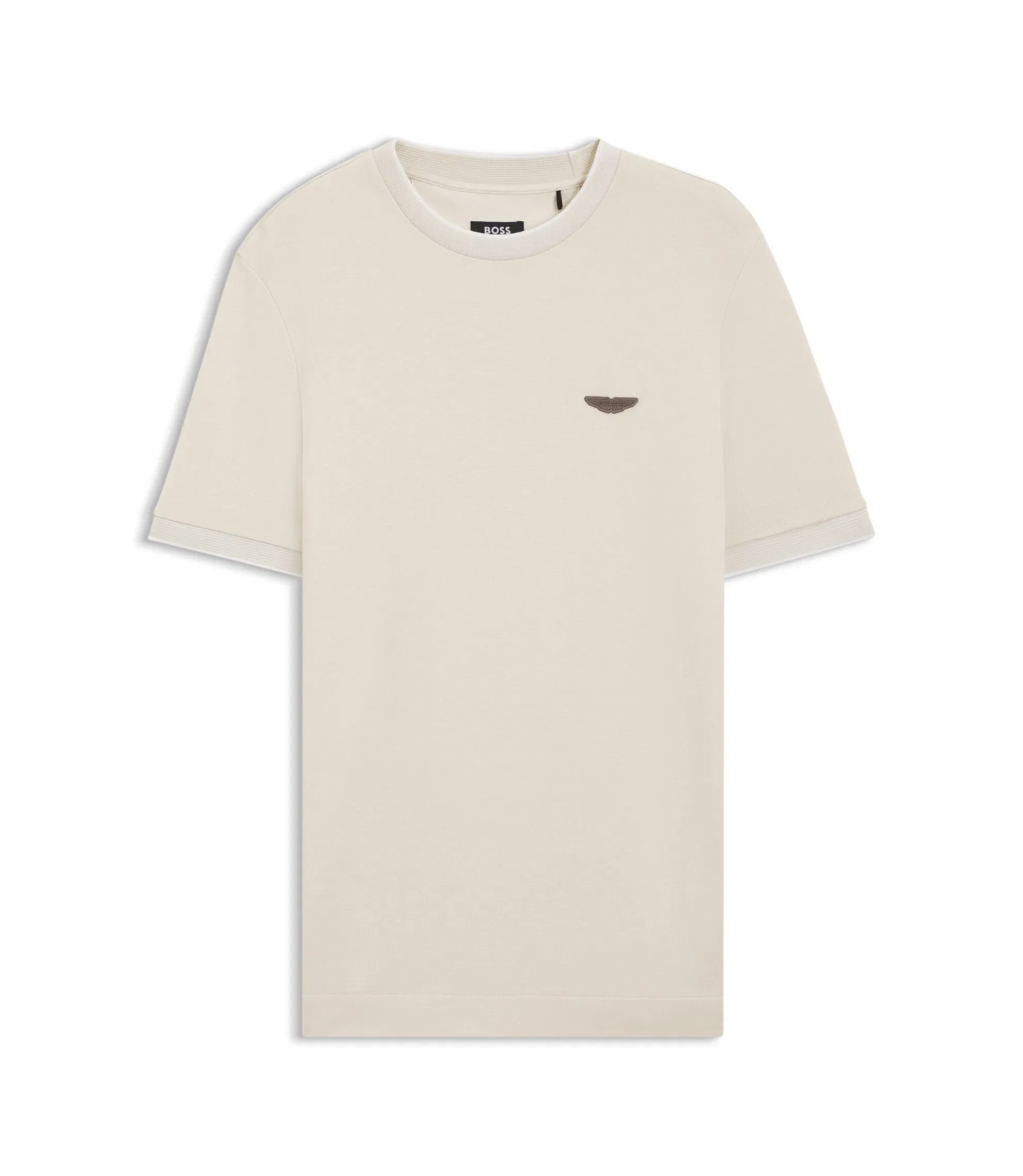 Boss X Aston Martin T Shirt In Wool Cotton Jacquard White
