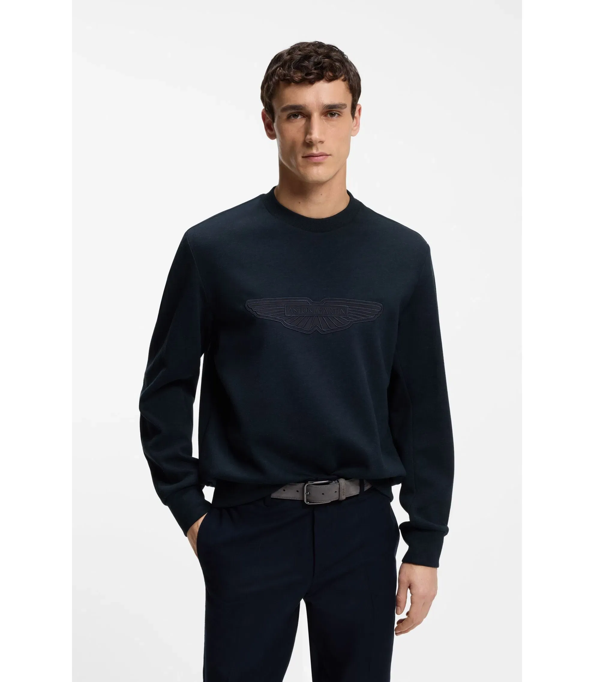 Boss X Aston Martin Sweatshirt With Wing Detail Dark Blue