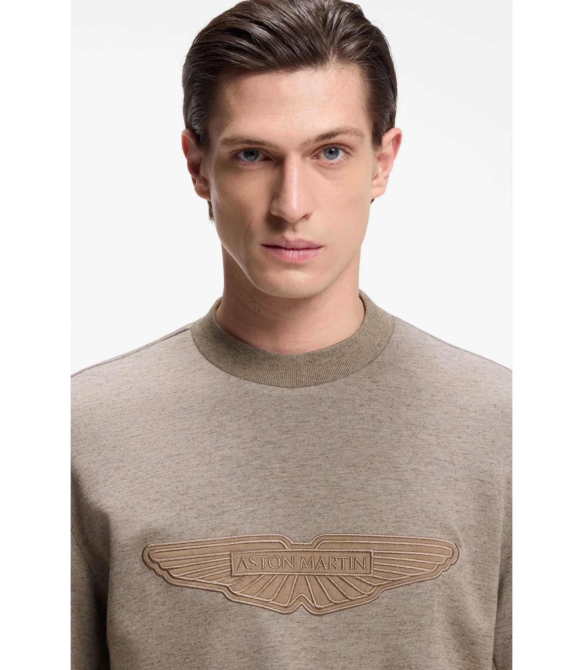 Boss X Aston Martin Sweatshirt With Wing Detail Light Grey