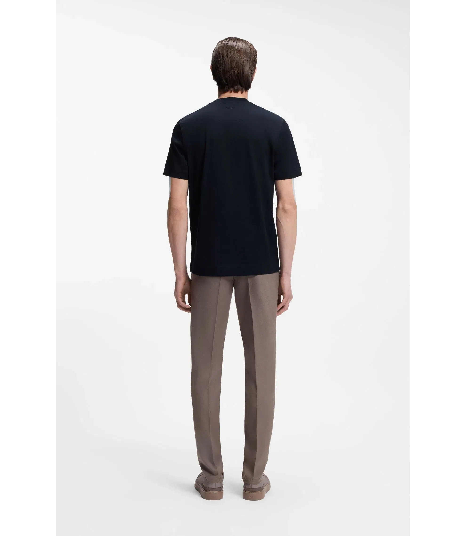 Boss X Aston Martin Mercerized Cotton T Shirt With Wing Detail Dark Blue