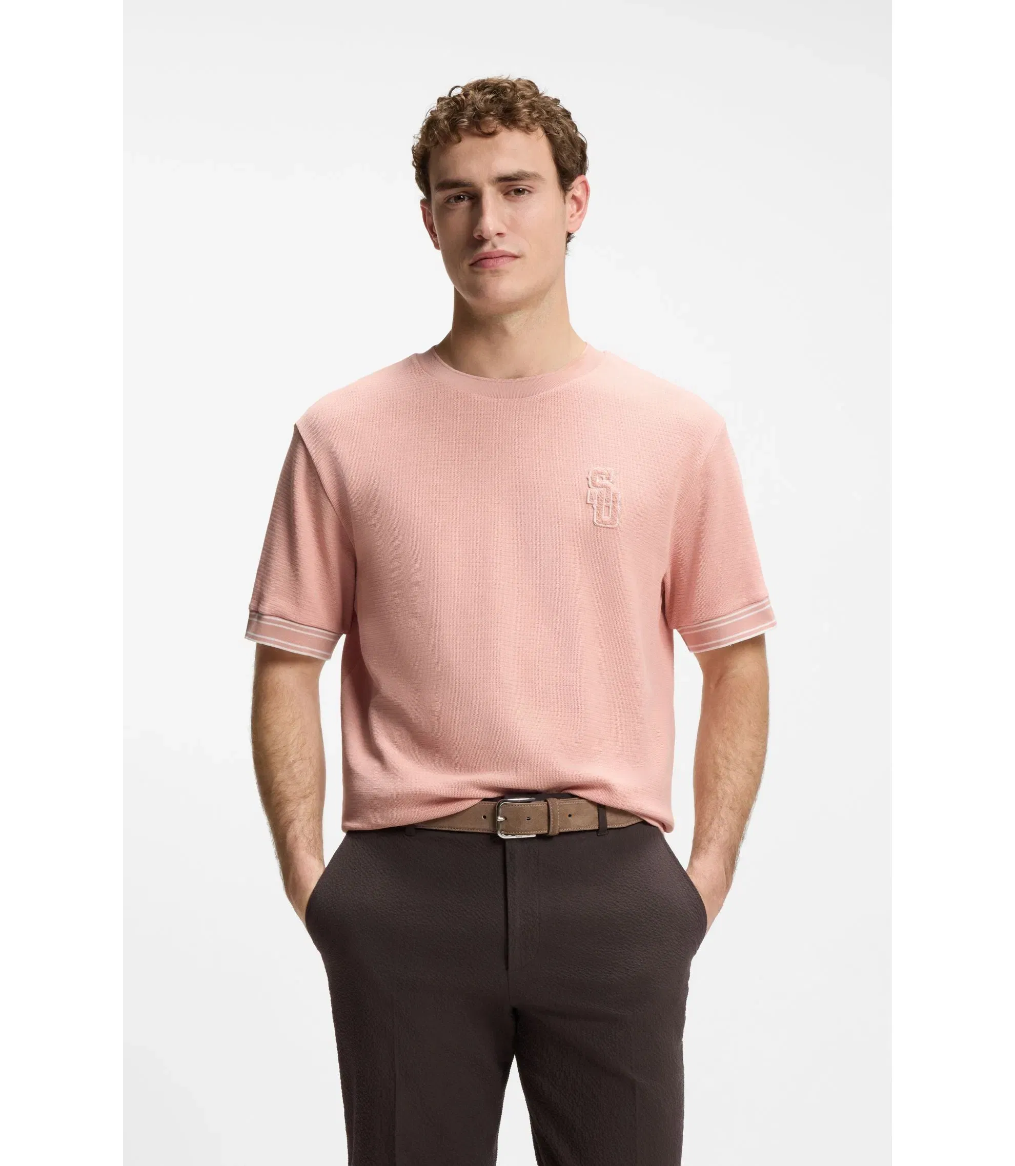 Boss Selected By Shohei Ohtani T-Shirt In Cotton Light Pink