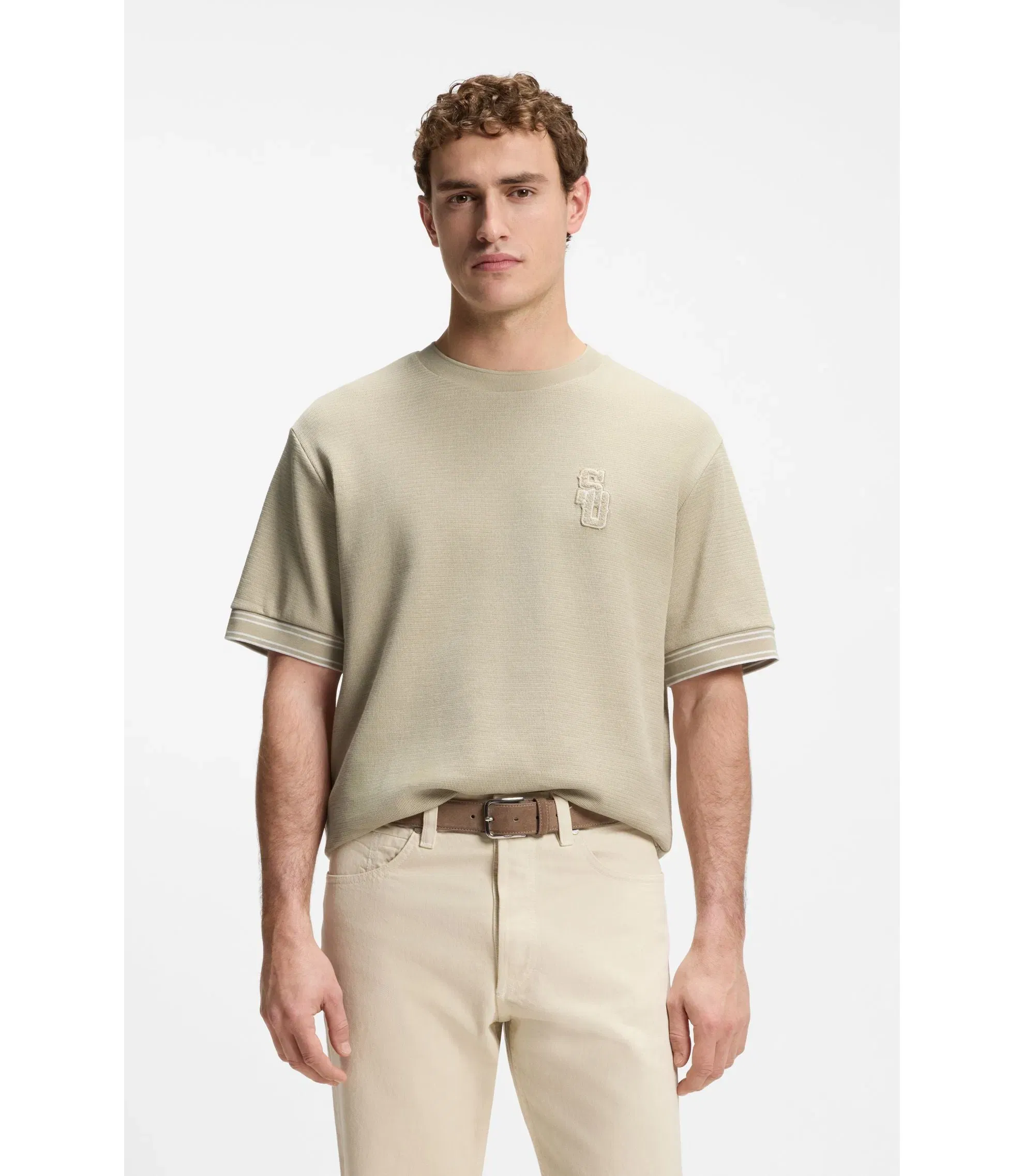 Boss Selected By Shohei Ohtani T-Shirt In Cotton Light Beige