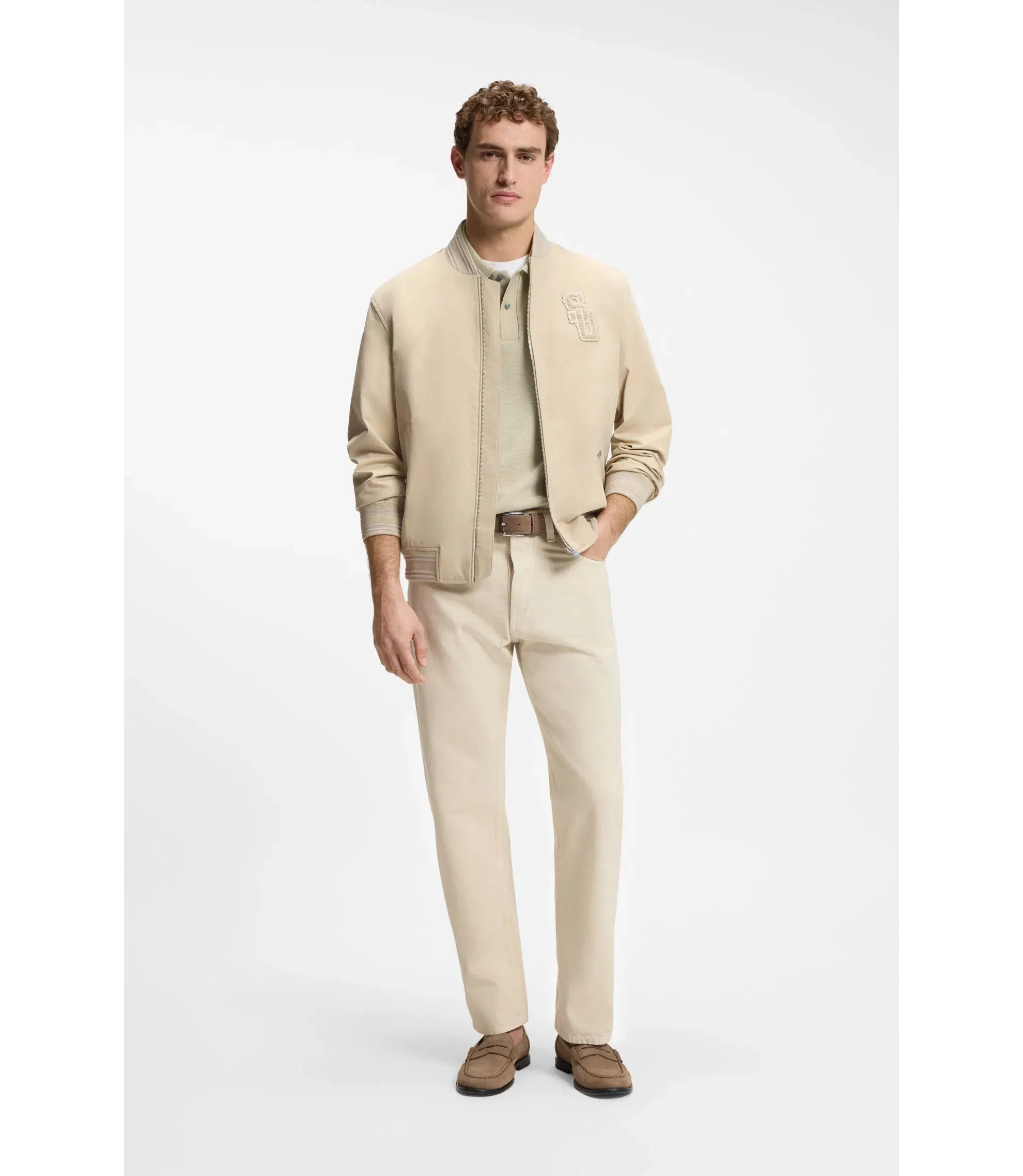 Boss Selected By Shohei Ohtani Relaxed Fit Polo Shirt Light Beige