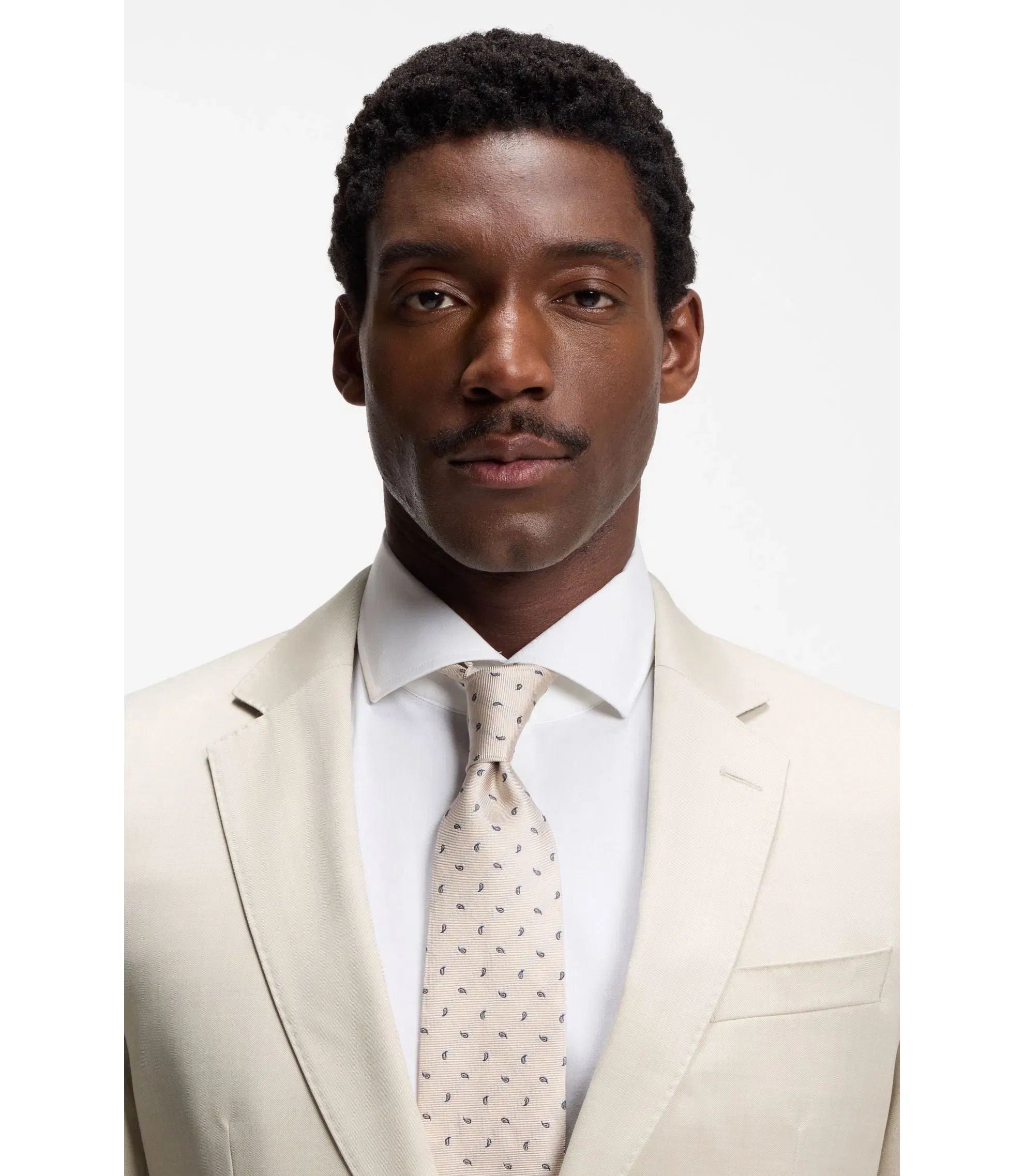 Boss One Slim Fit Suit Jacket In Virgin Wool Serge Light Beige