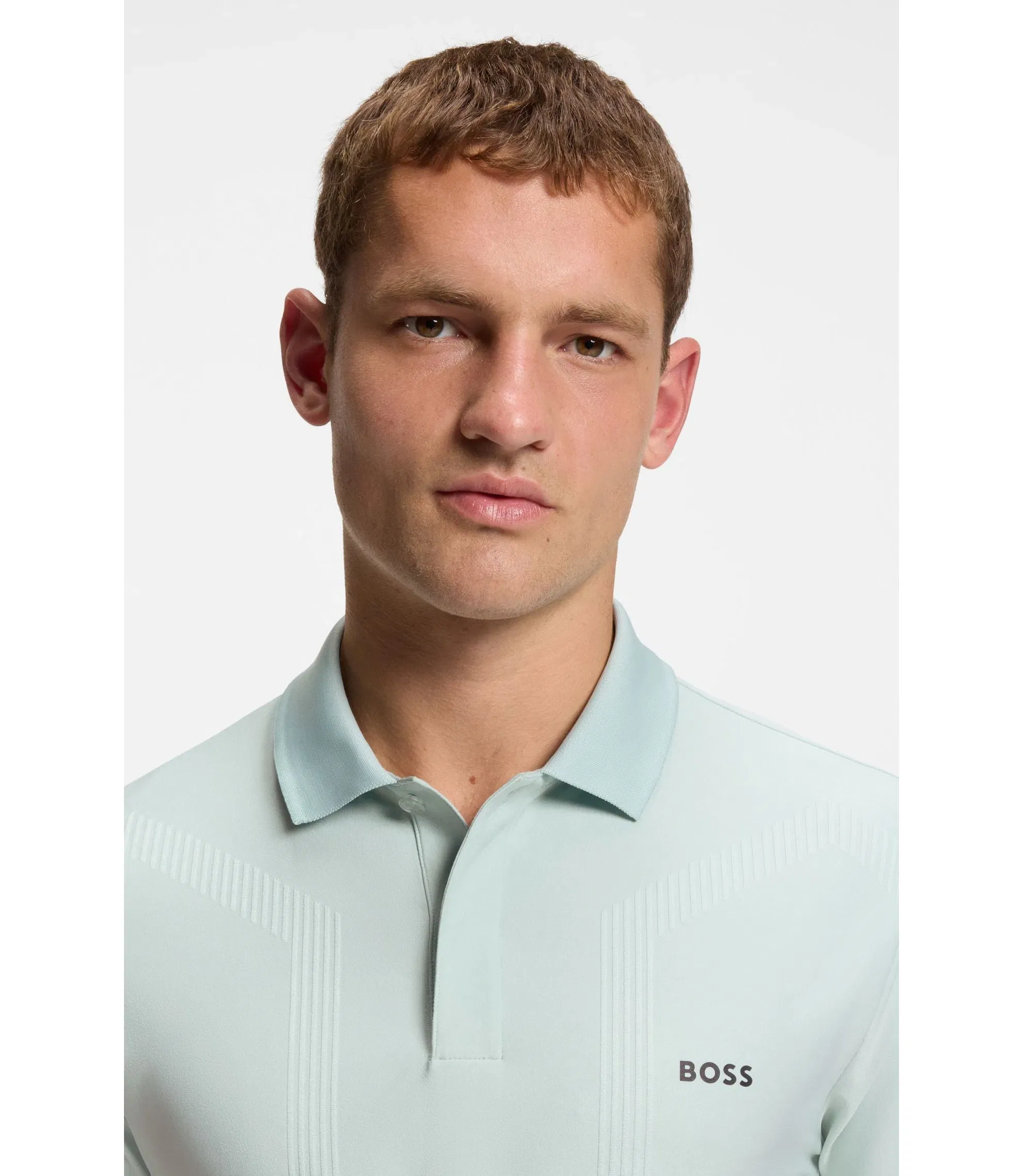 Boss Bodymap Detail Polo Shirt With Quick Dry Performance Turquoise