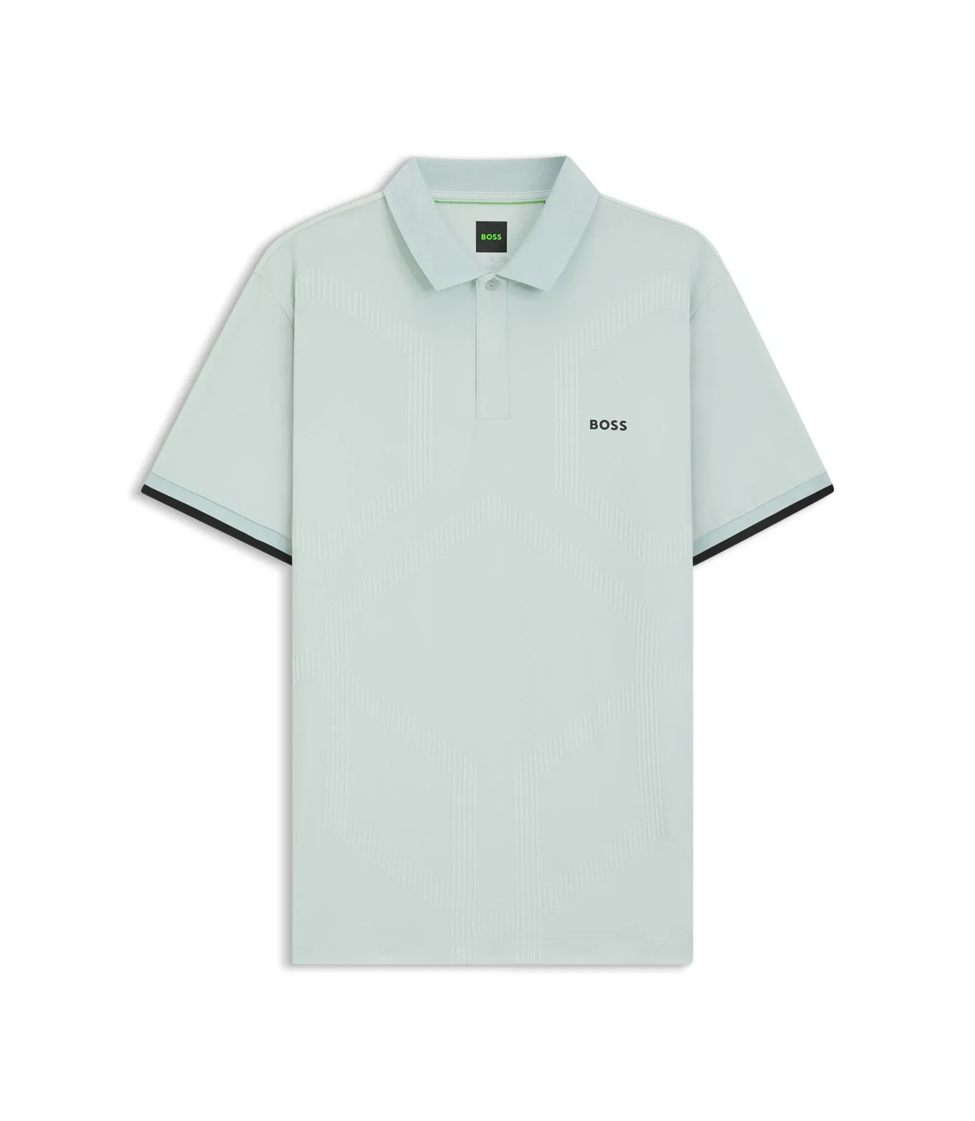 Boss Bodymap Detail Polo Shirt With Quick Dry Performance Turquoise