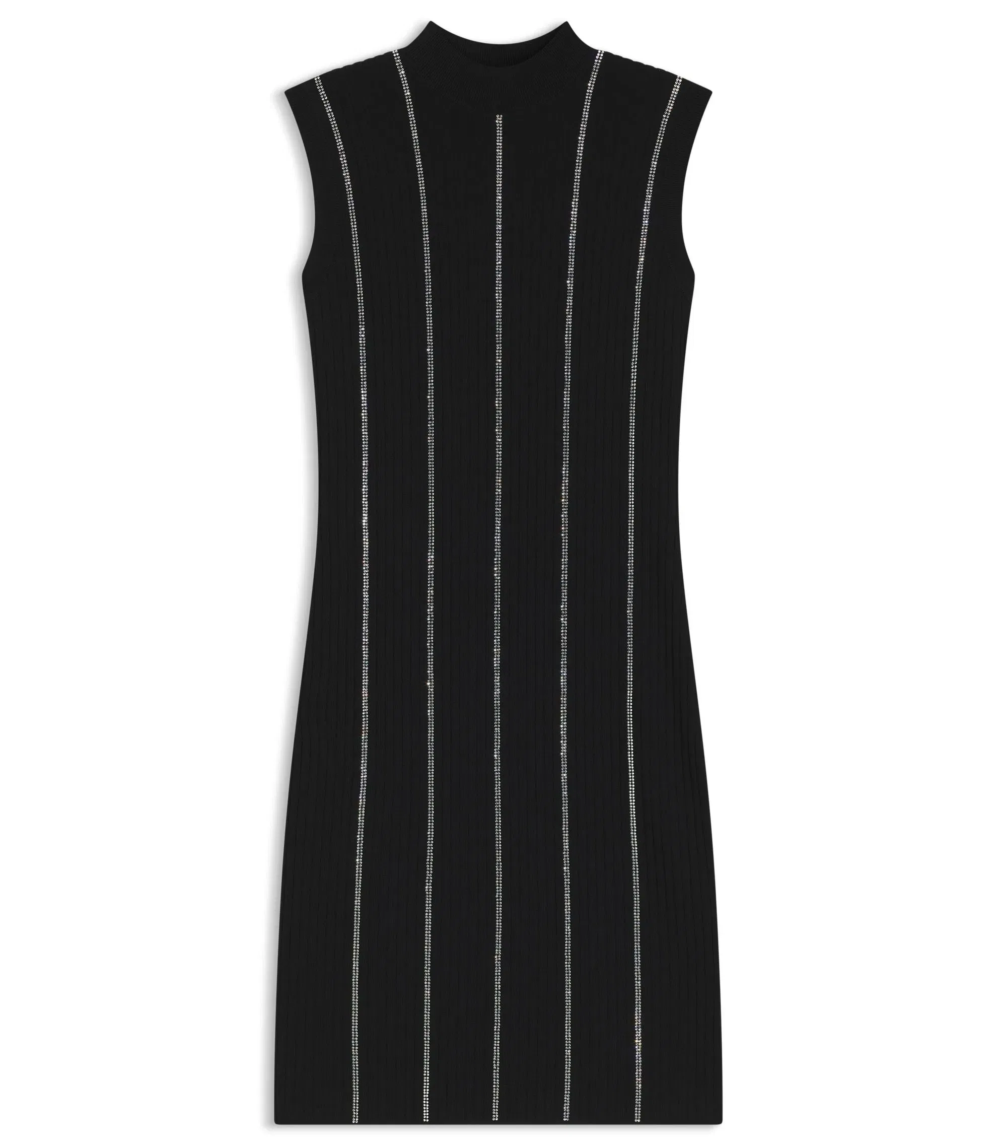 Hugo Bodycon Dress With Rhinestone Stripes Black Women's