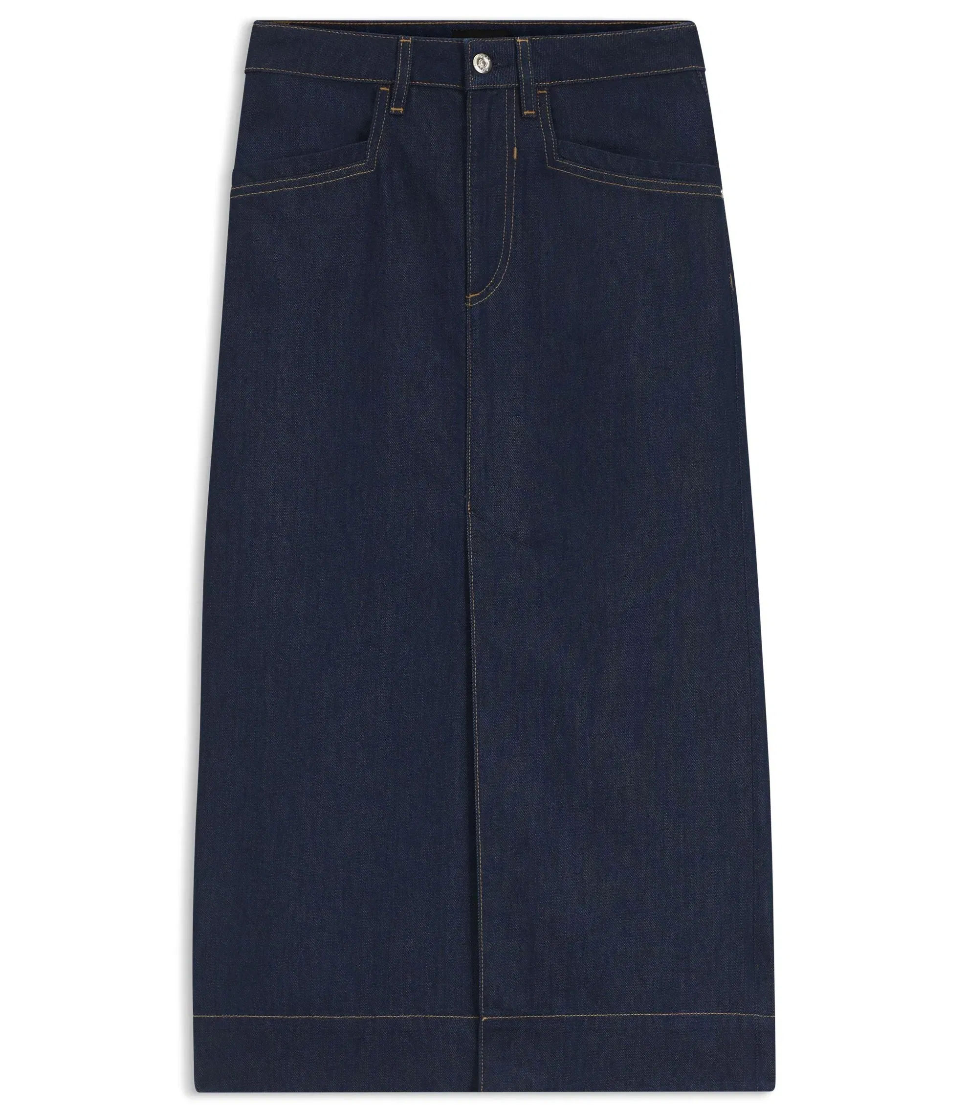 Boss Blue Midi Skirt In Rigid Denim Dark Blue Women's