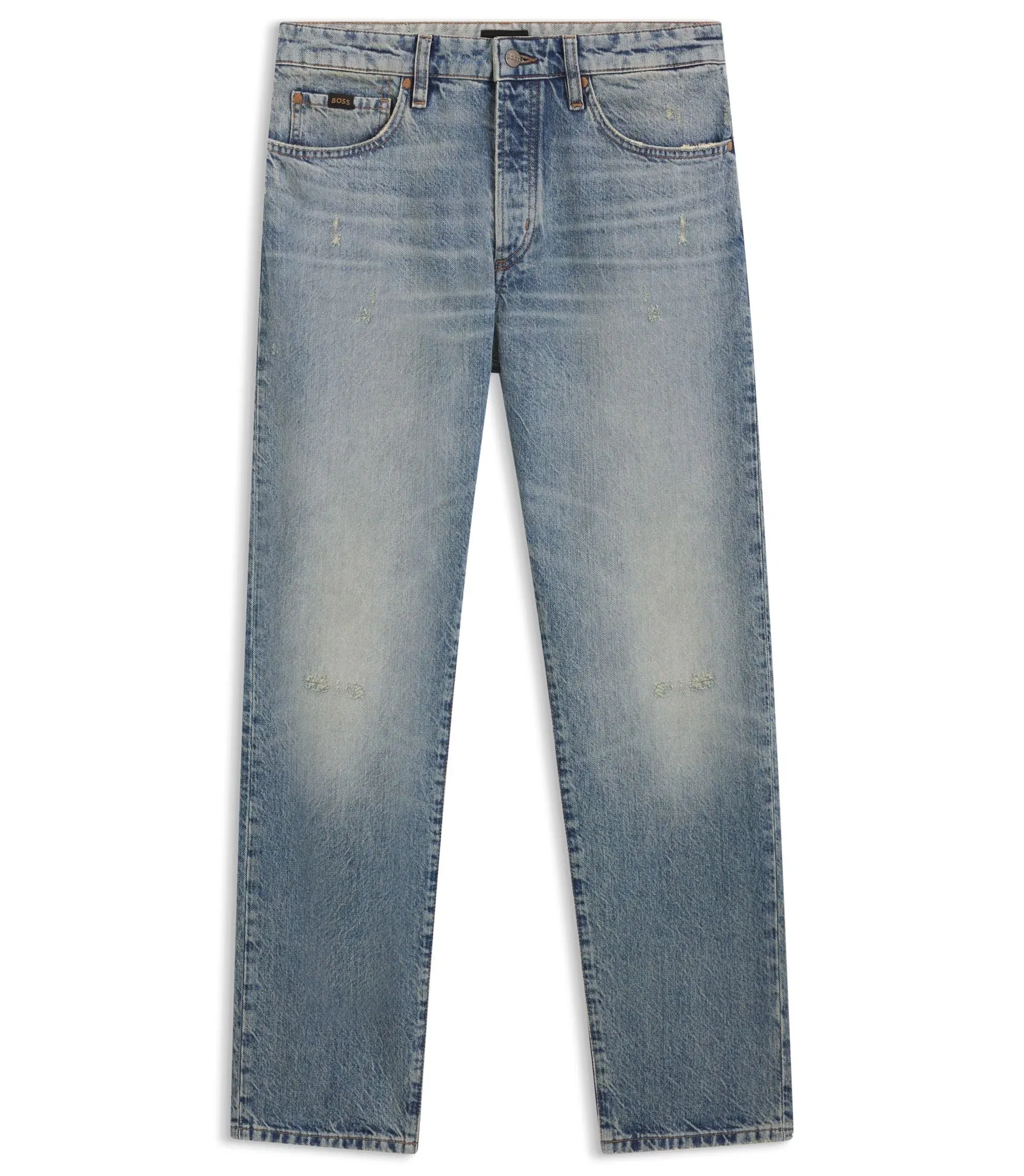 Boss Blue Jeans In Japanese Denim Turquoise