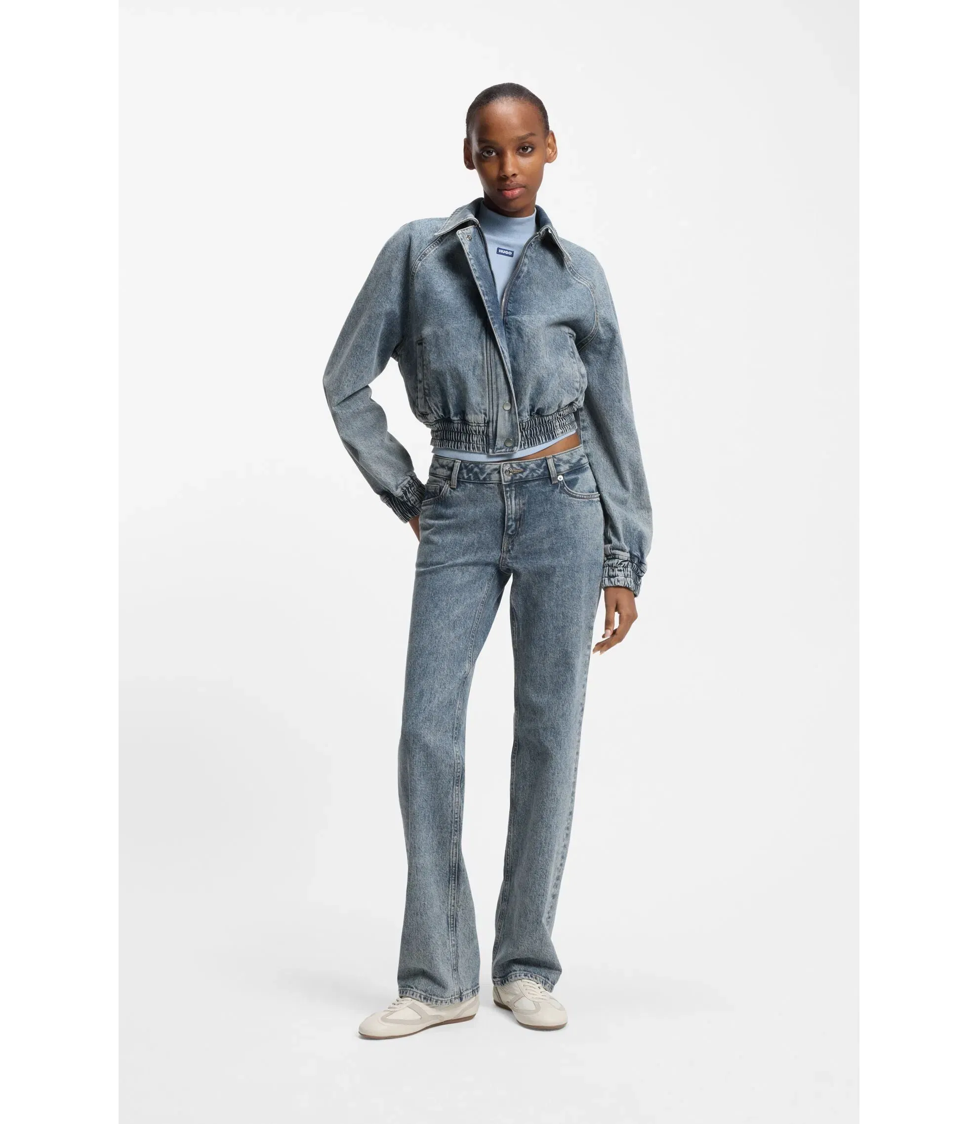 Hugo Blue Boot Cut Jeans In Stretch Denim Blue Women's