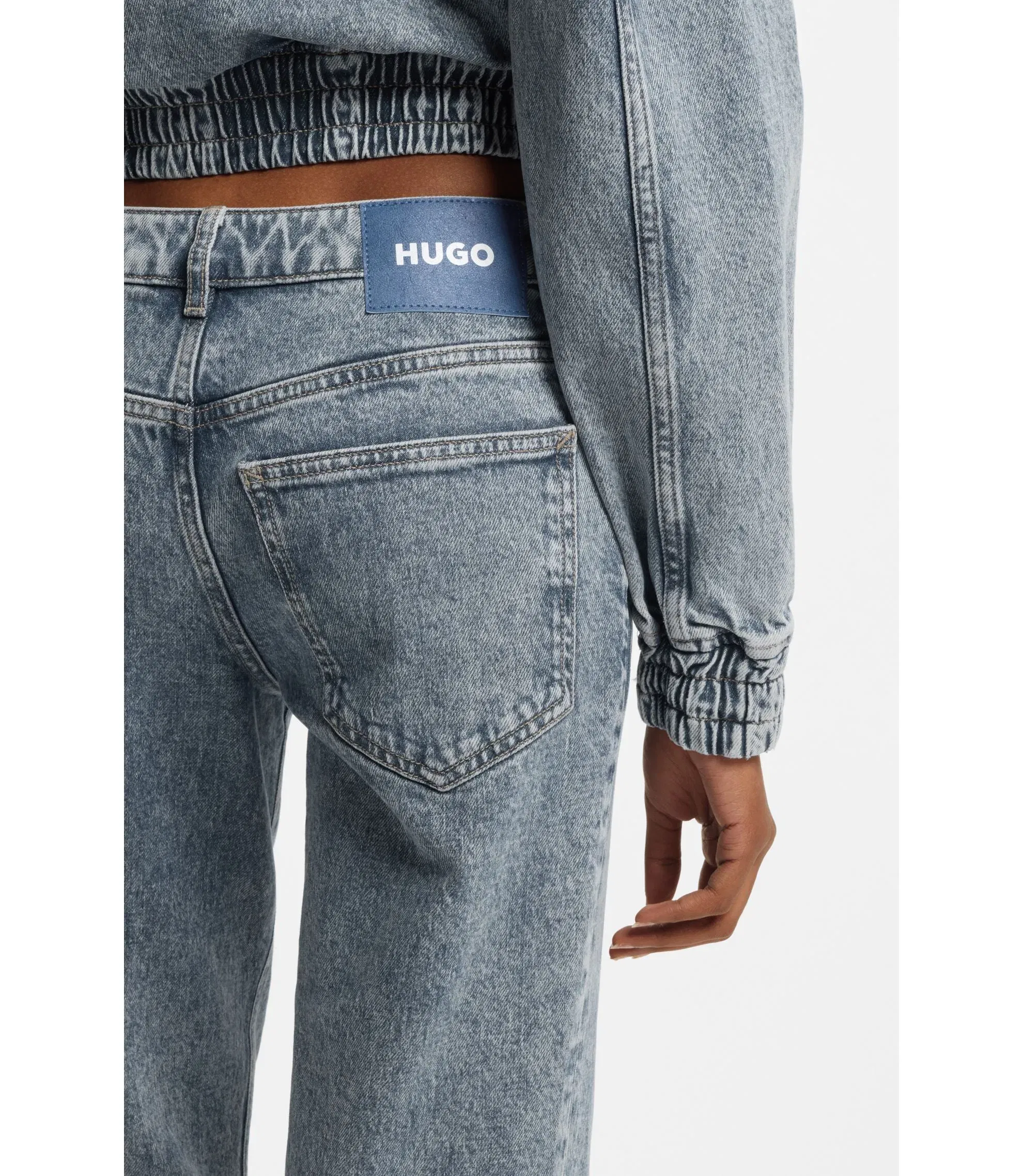 Hugo Blue Boot Cut Jeans In Stretch Denim Blue Women's