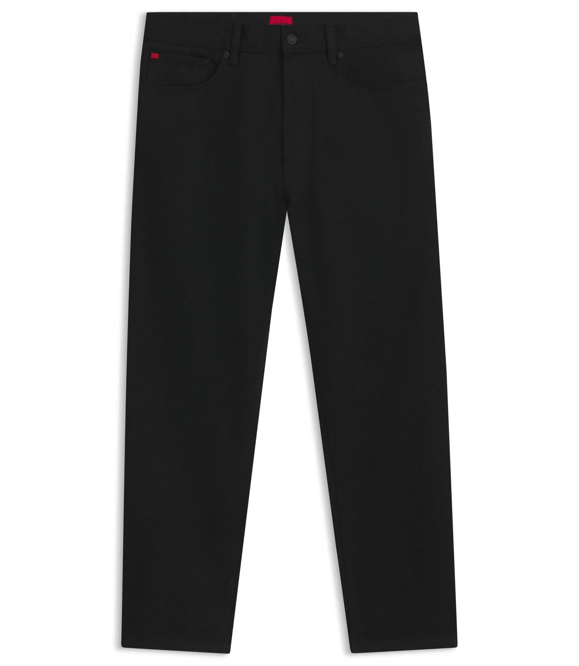 Hugo Black Tapered Fit Jeans In Japanese Denim Black