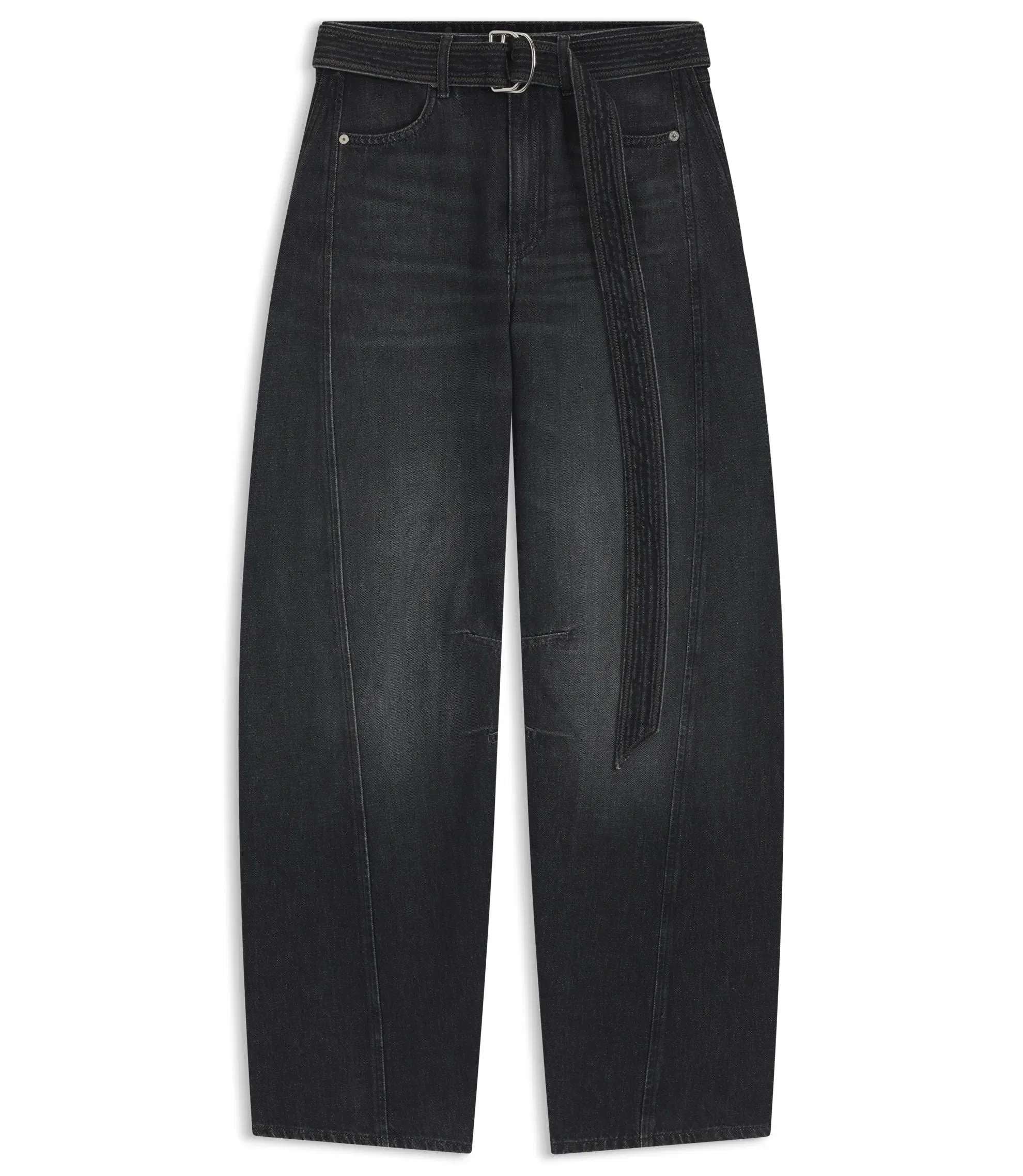 Boss Black Balloon Leg Jeans In Rigid Denim Black Women's