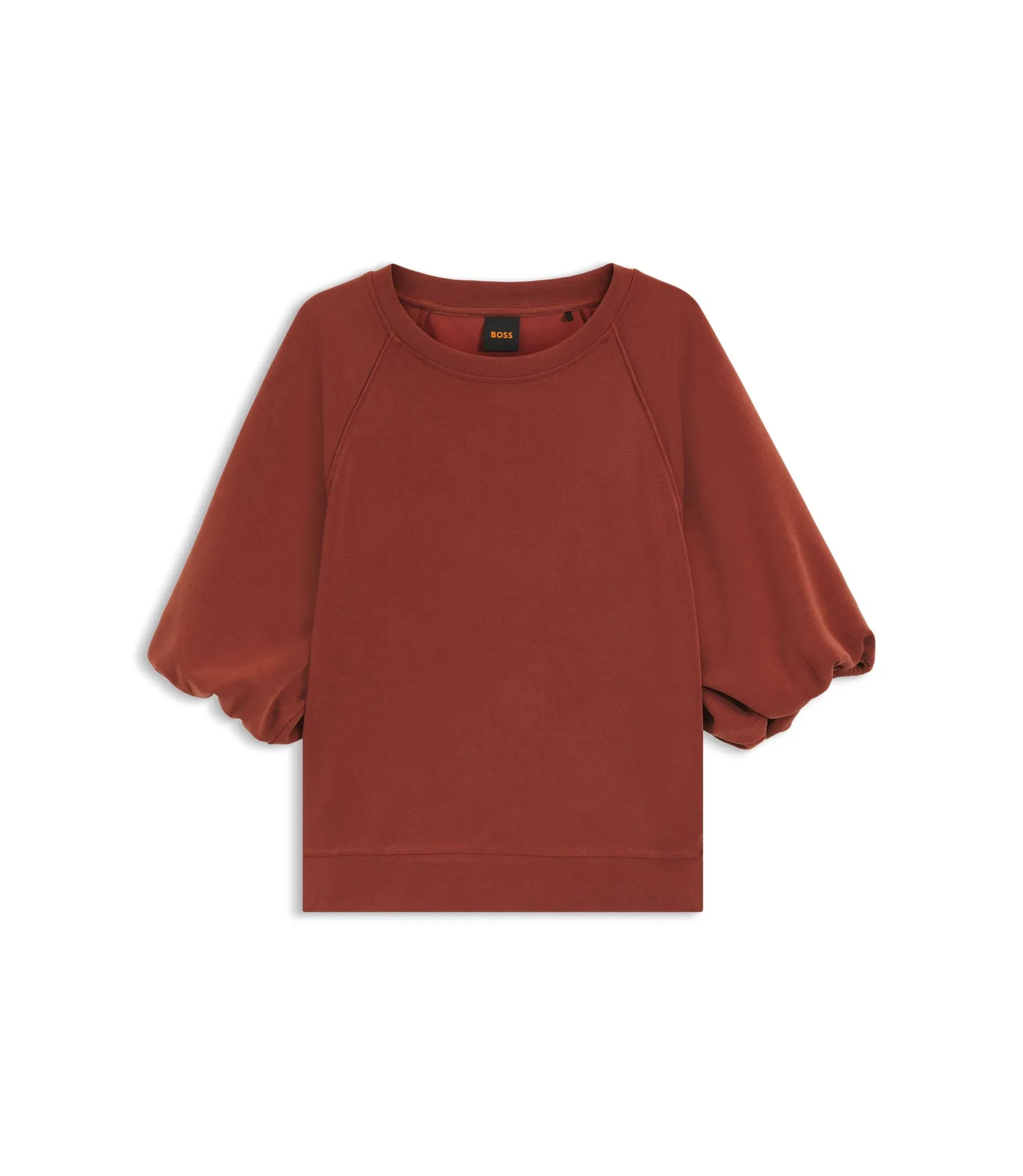 Boss Balloon Sleeve Sweatshirt In An Oversized Fit Dark Red Women's