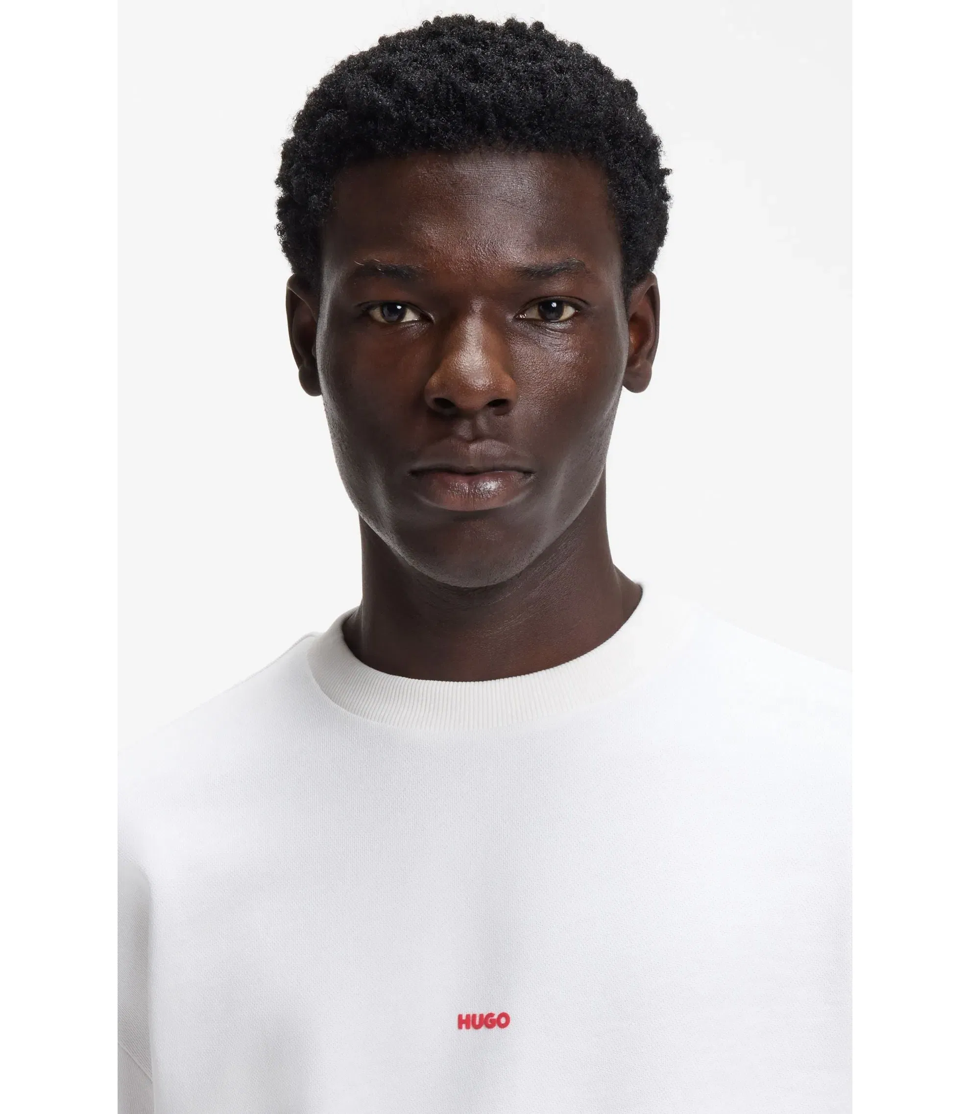 Hugo Animal Artwork Sweatshirt In Cotton Terry White