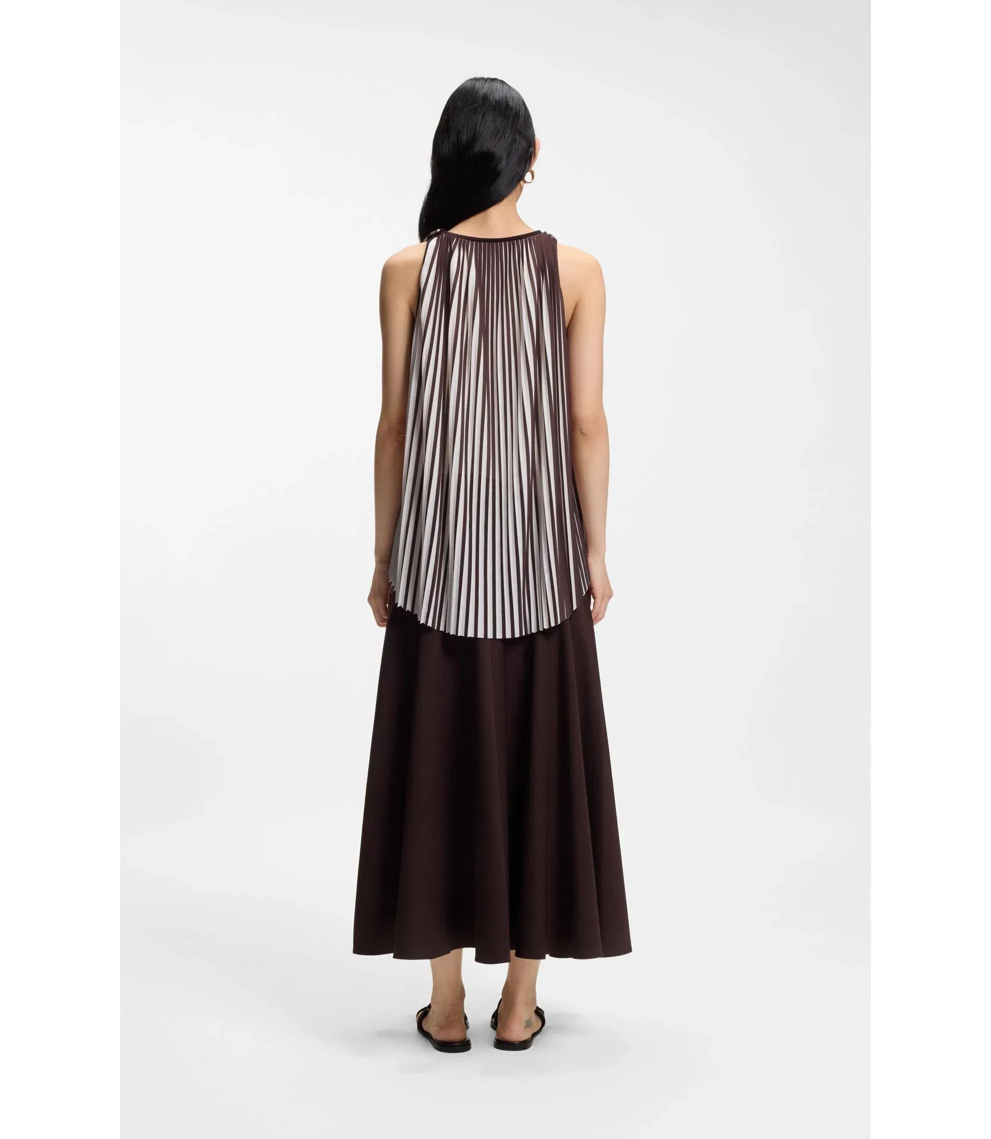 Boss A Line Top With Two Tone Pliss Pleats Patterned Women's