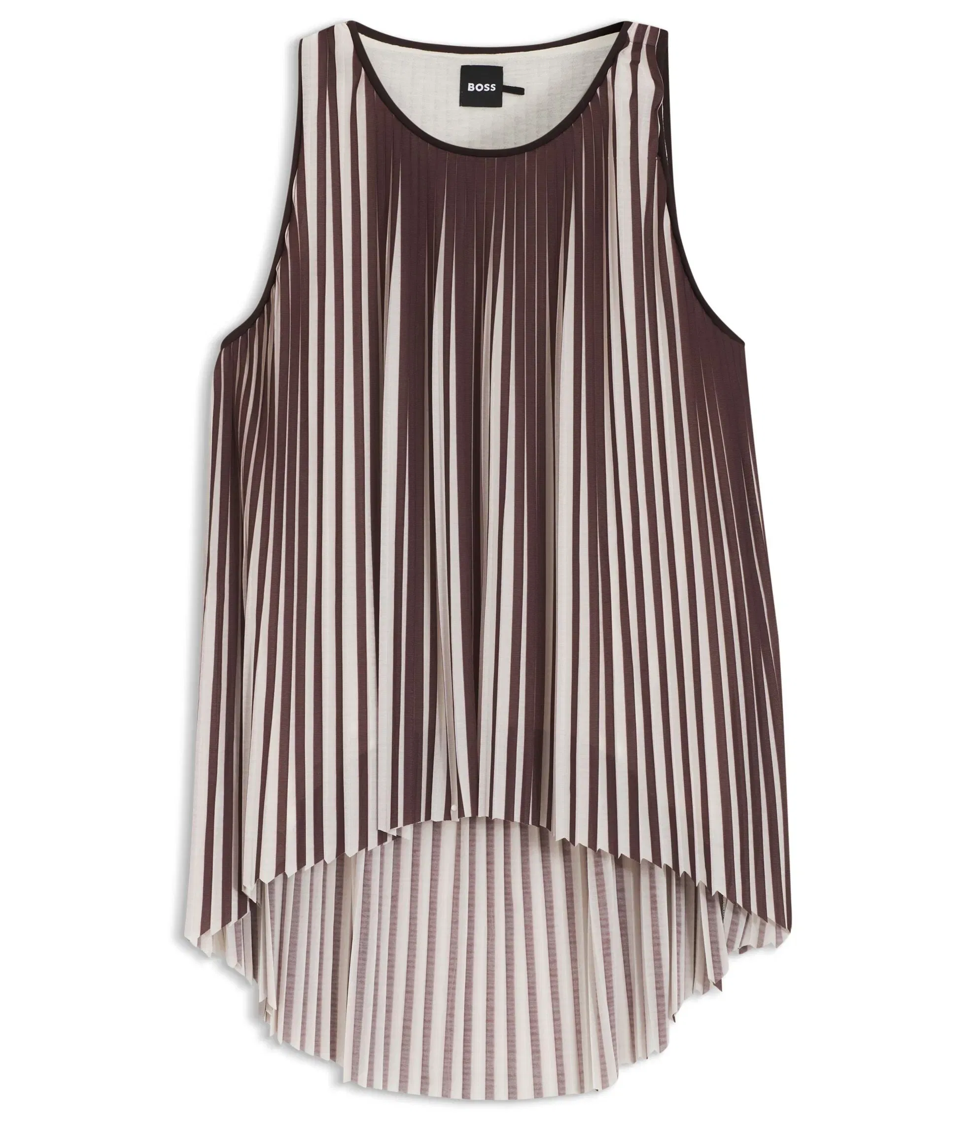 Boss A Line Top With Two Tone Pliss Pleats Patterned Women's