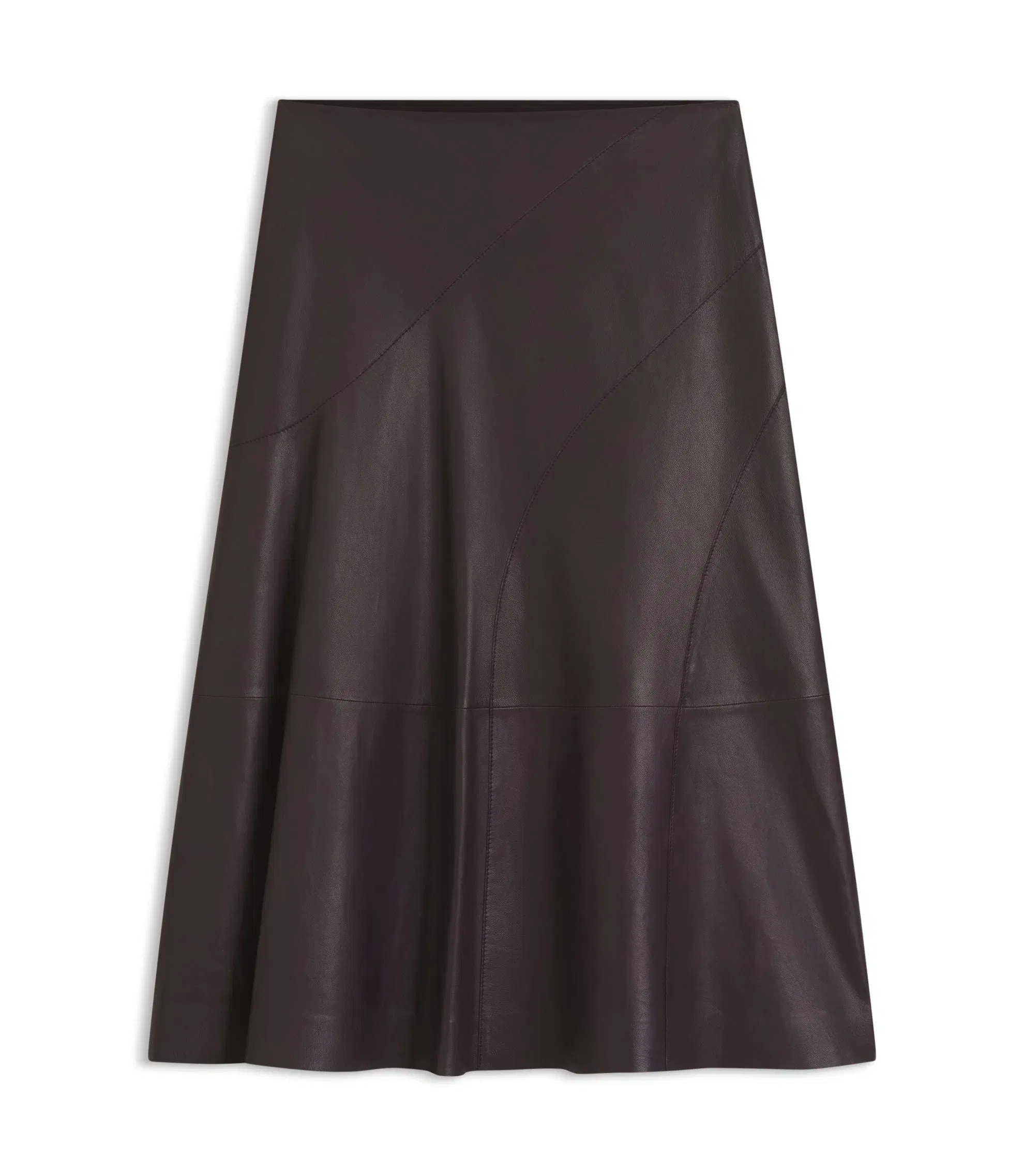 Boss A Line Skirt In Nappa Leather Light Purple Women's