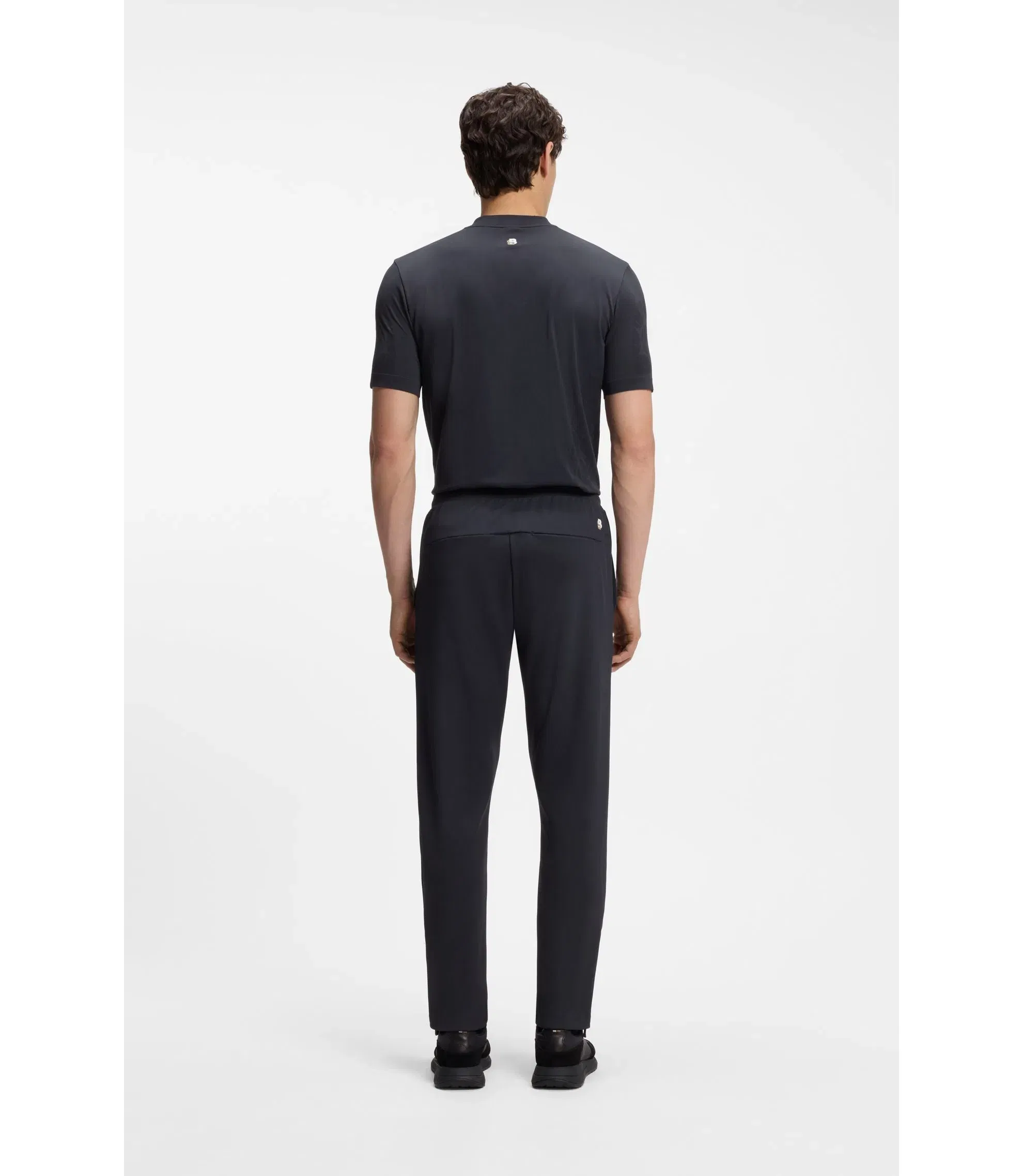 Boss Active Track Pants In Thermoregulating Stretch Gabardine Dark Blue