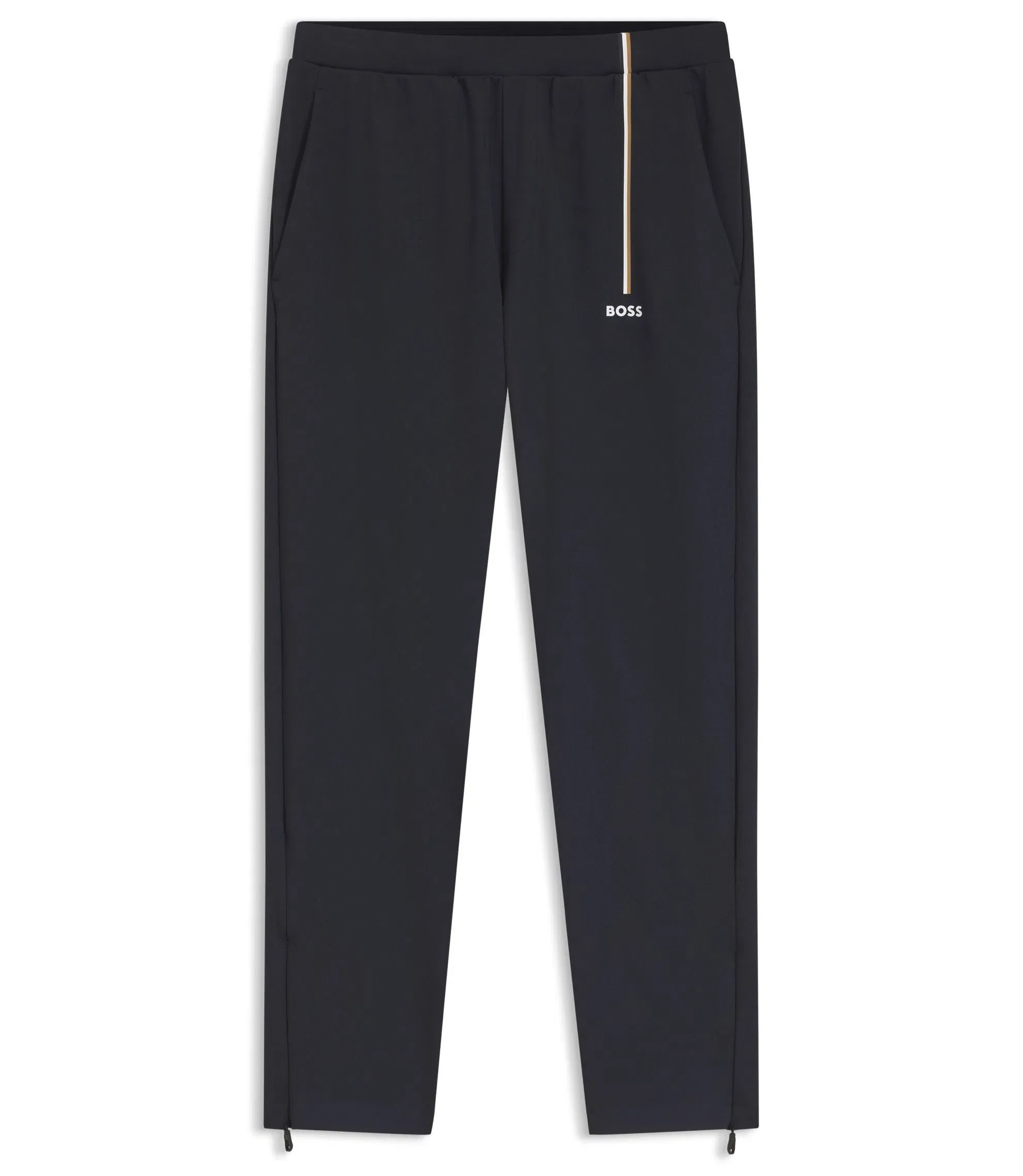 Boss Active Track Pants In Thermoregulating Stretch Gabardine Dark Blue