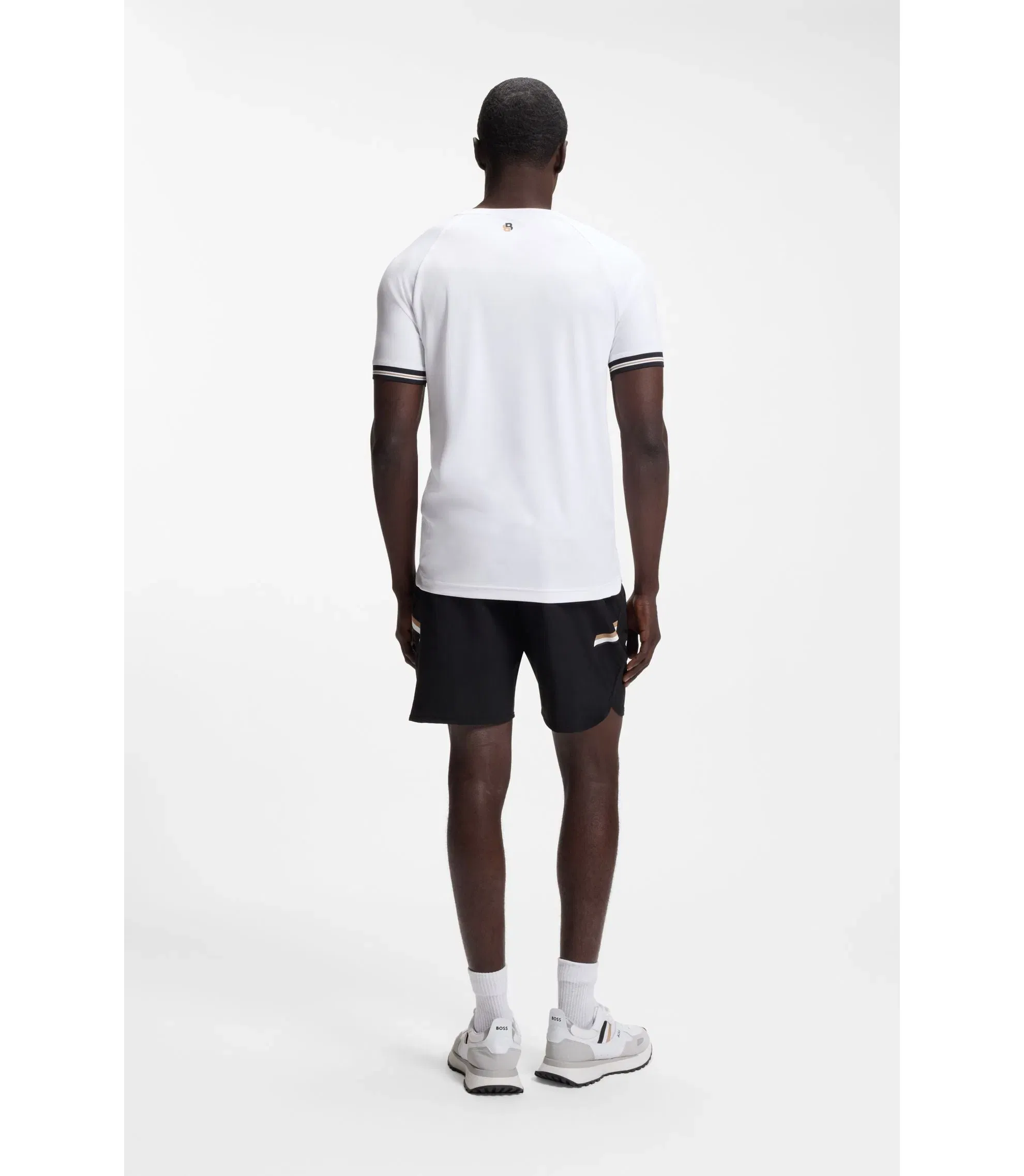 Boss Active Slim Fit T-Shirt With Tennis Ball Embossing White
